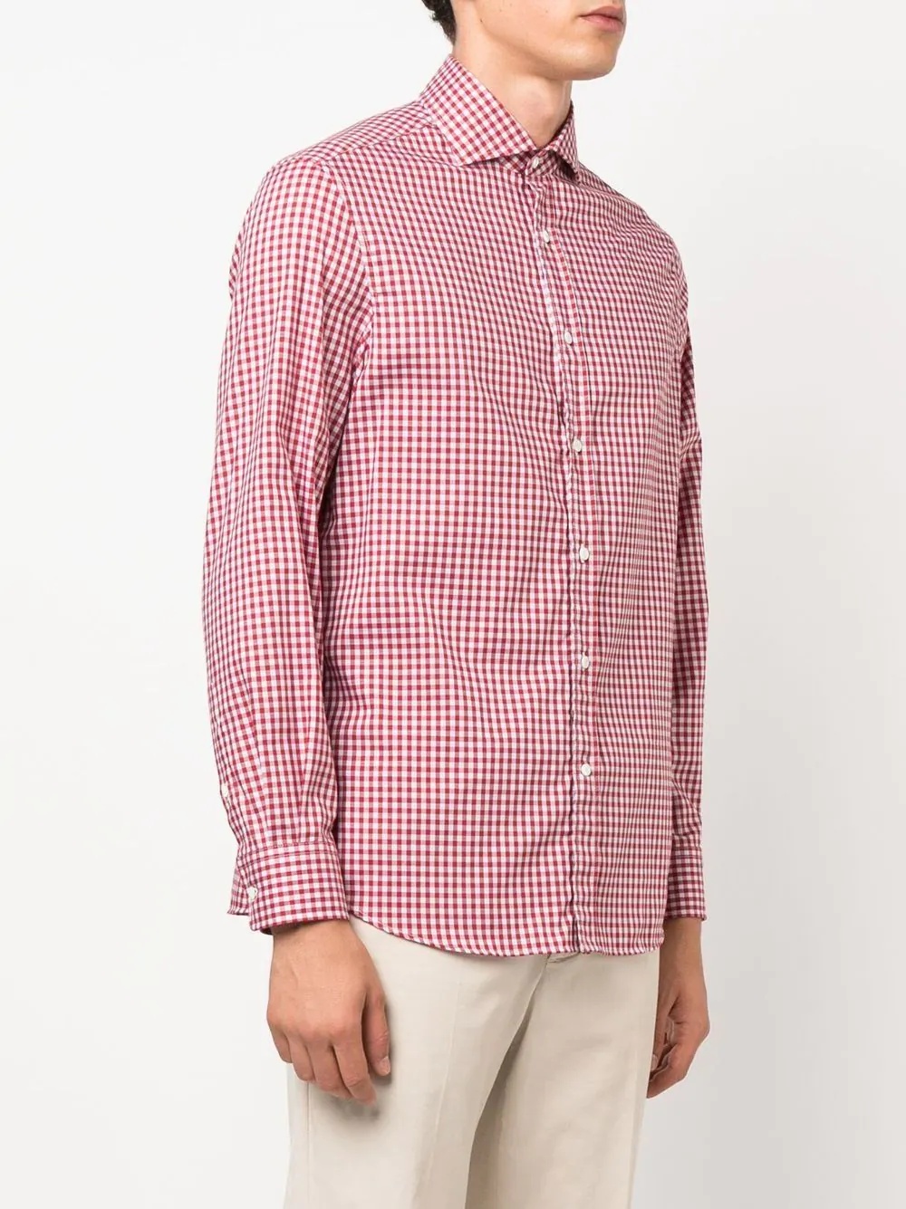 gingham-print button-up shirt - 3