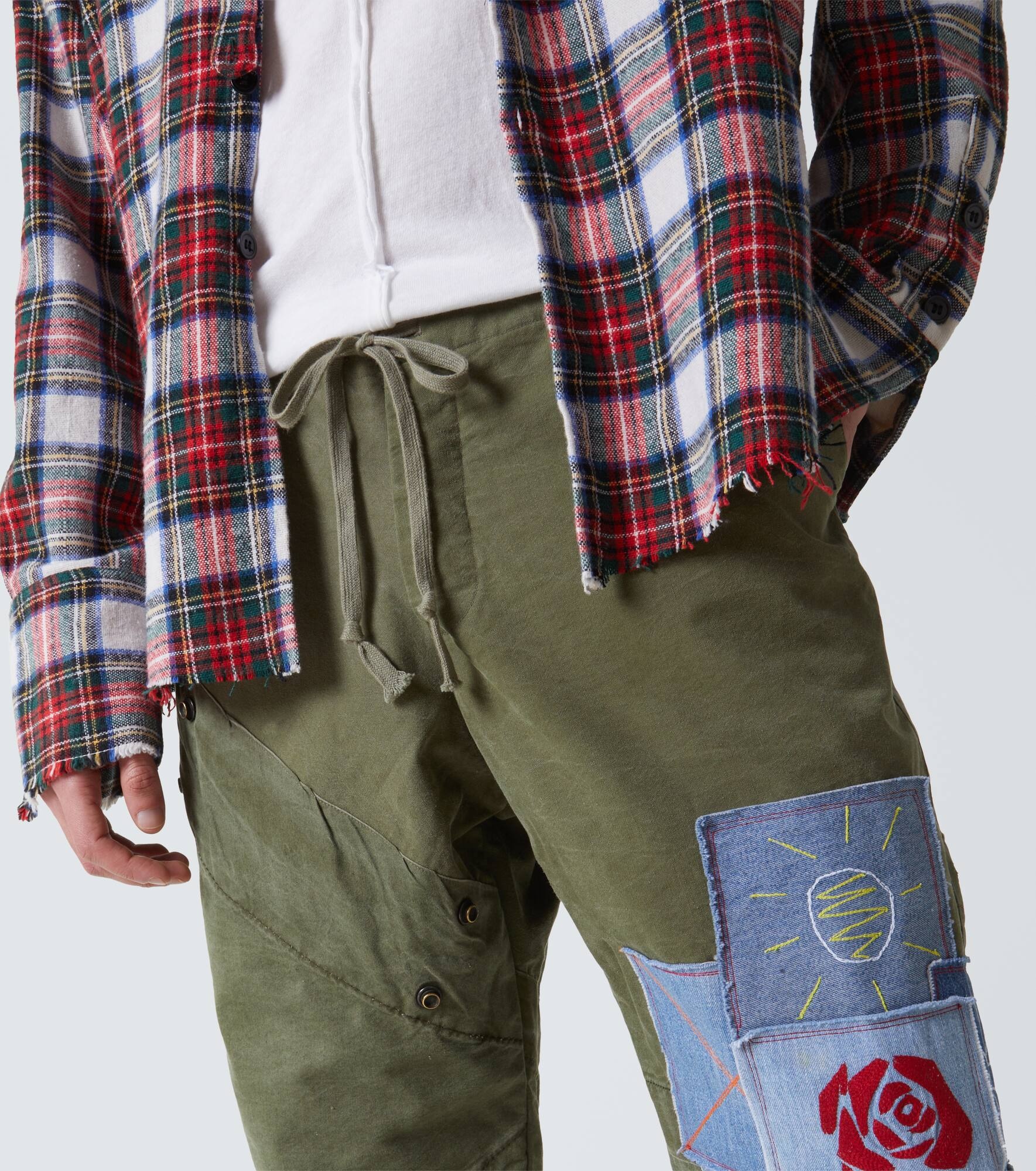 Patchwork cotton sweatpants - 5