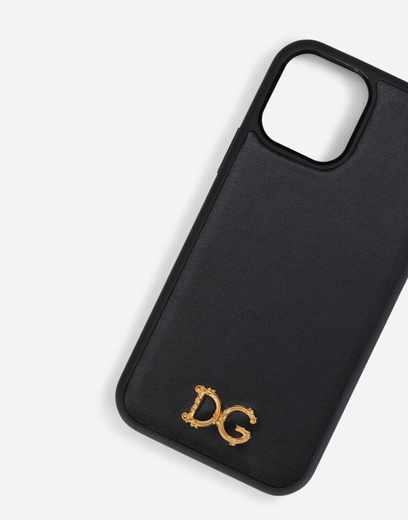 Dolce & Gabbana Calfskin iPhone 12/12 Pro cover with baroque DG logo outlook
