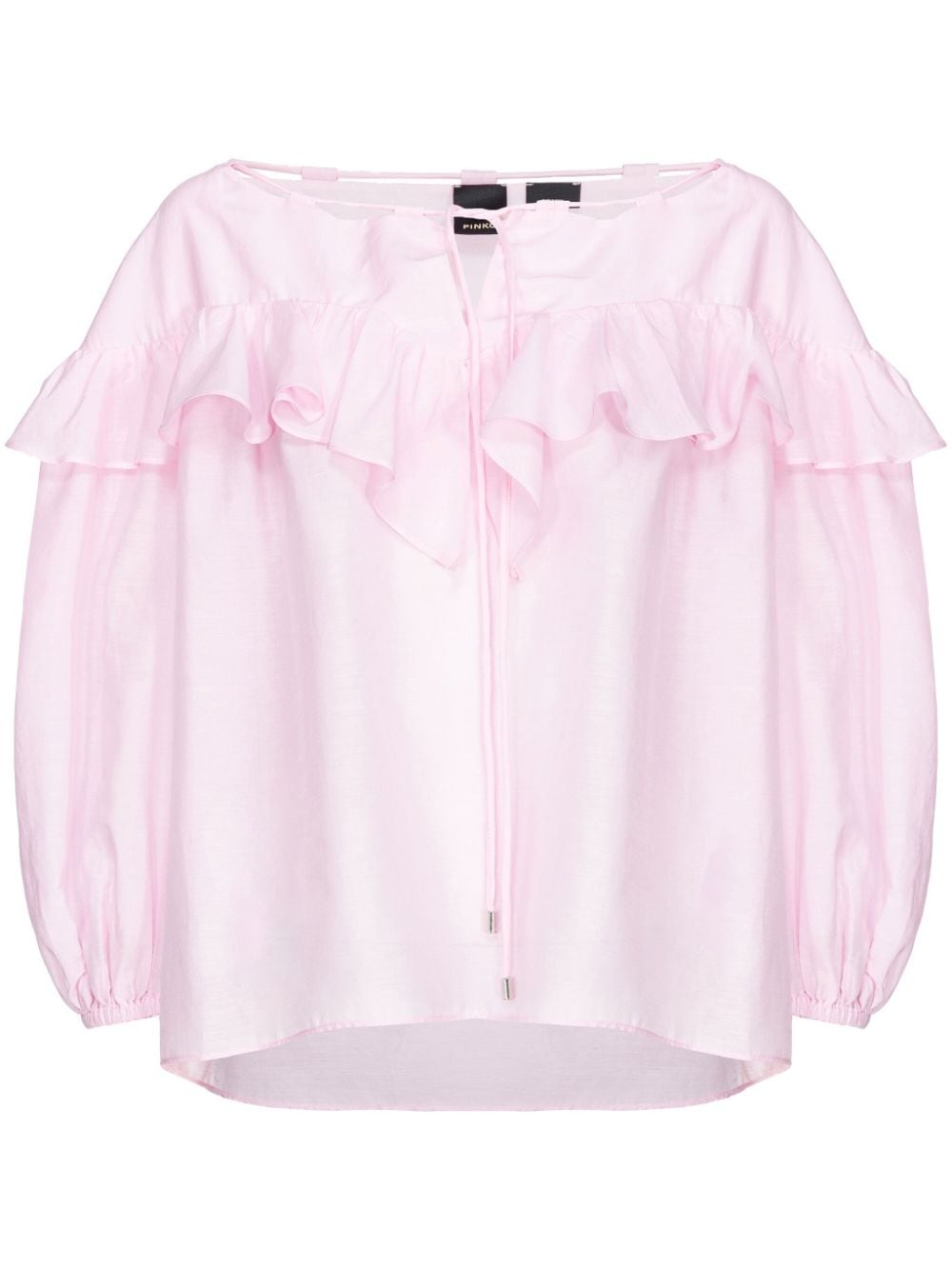 ruffle cotton-silk blend blouse - 1