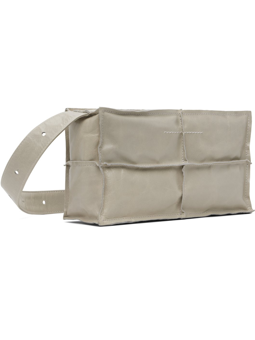 Gray Mini Wrinkled Leather Bag - 3