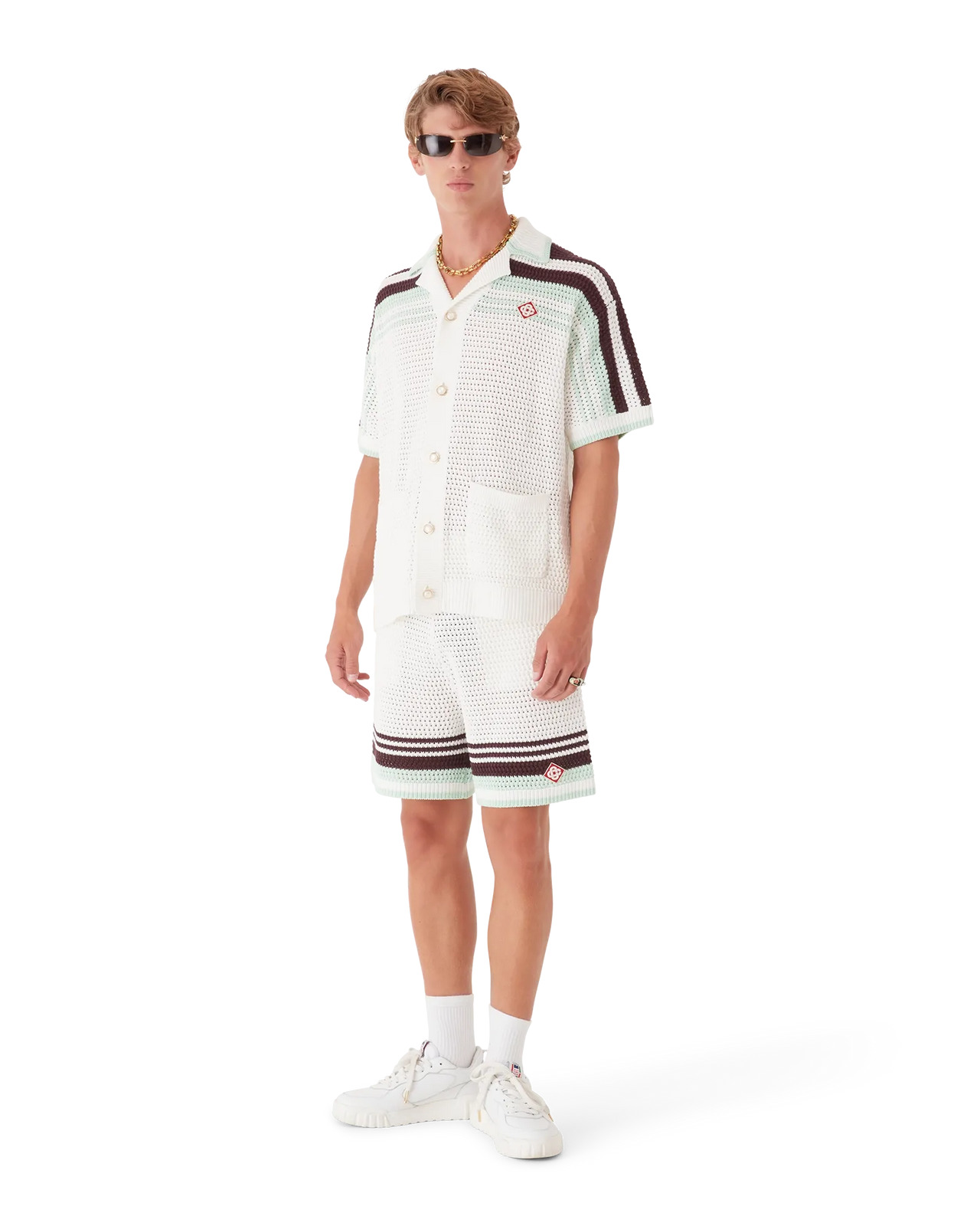 Tennis Cotton Crochet Short Sleeve Shirt | Casablanca Paris - 2