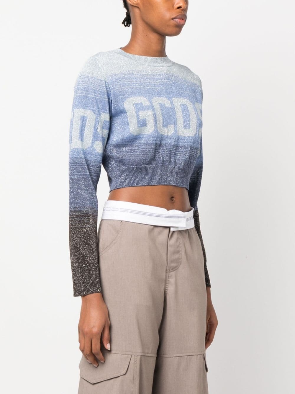 intarsia-knit logo cropped jumper - 3