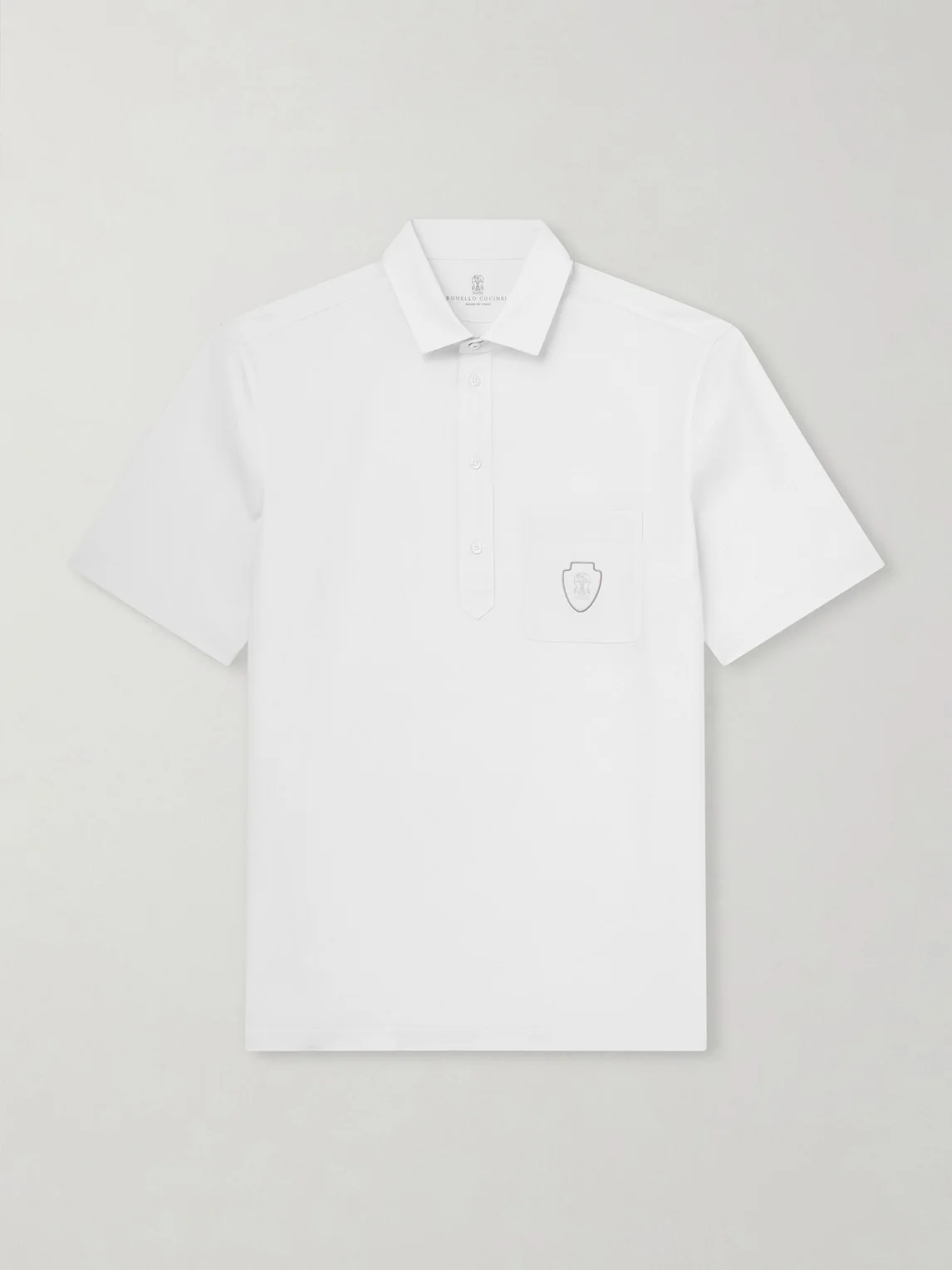 Logo-Appliquéd Wool Polo Shirt - 1
