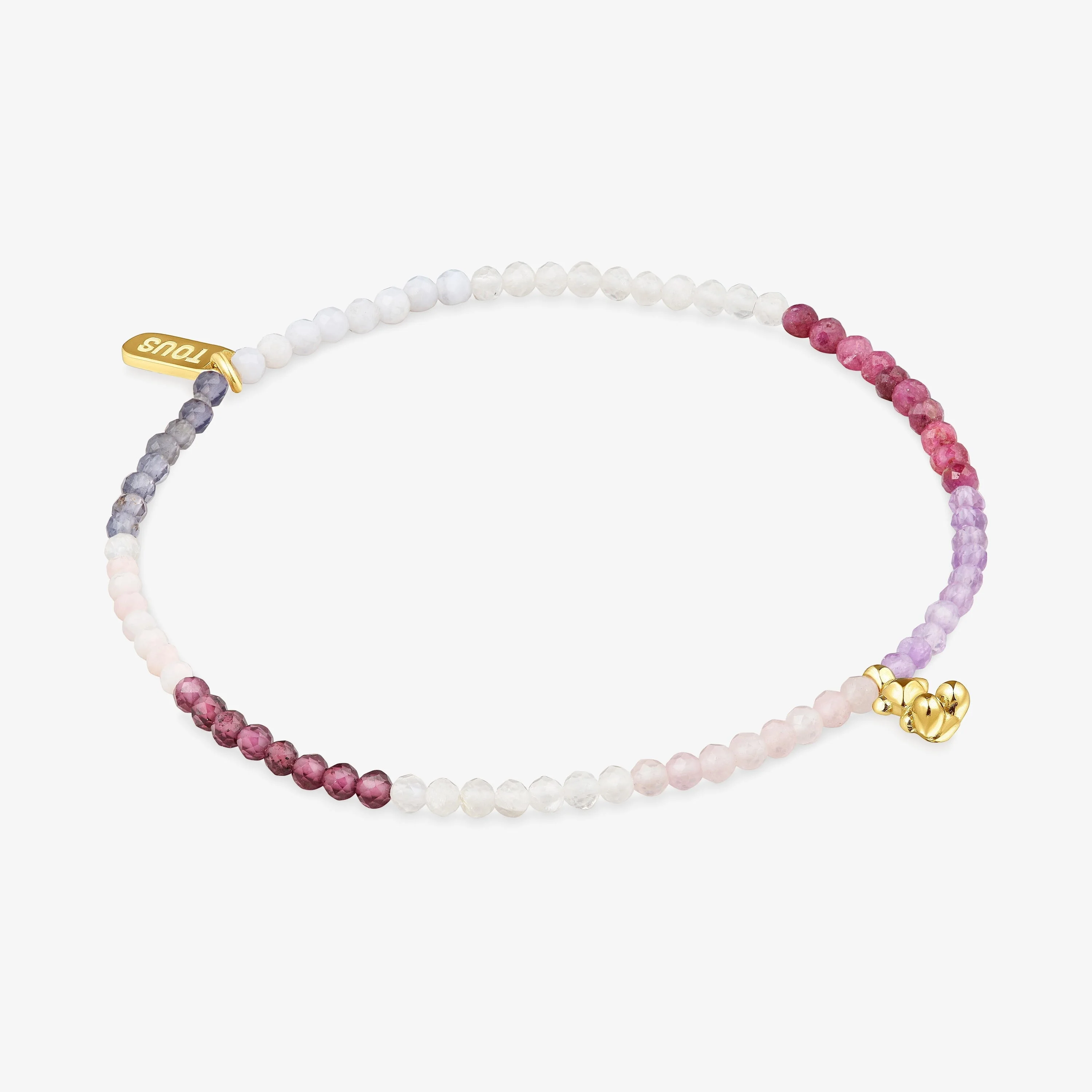 18K gold vermeil elastic Bracelet with rose gemstones TOUS Bold Bear - 1