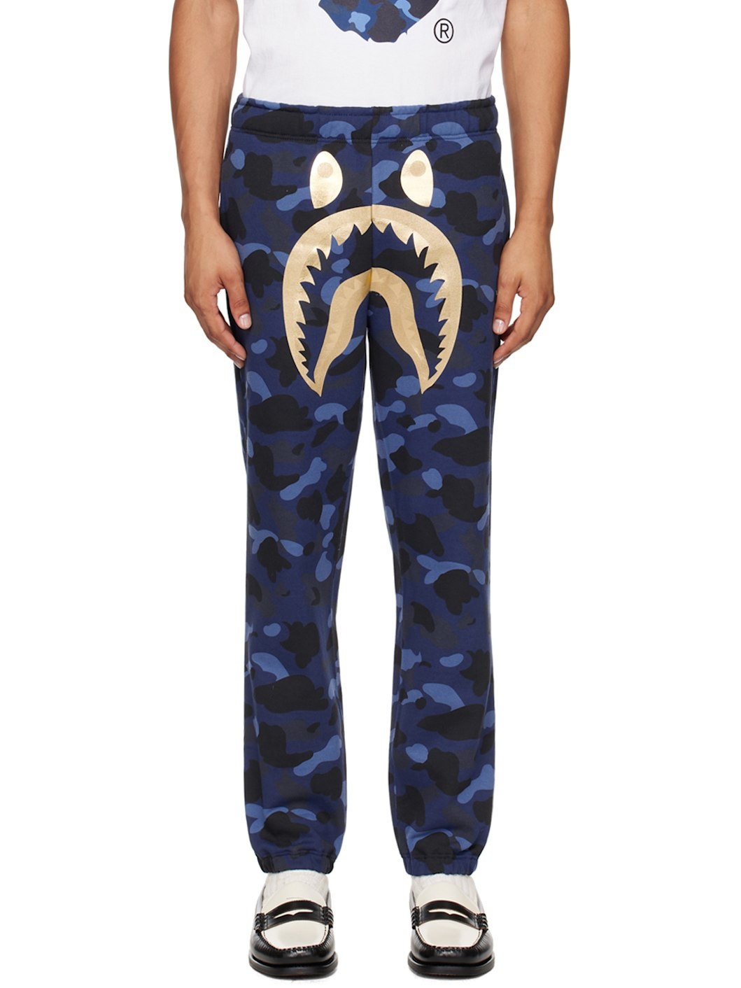 Navy Color Camo Shark Sweatpants - 1