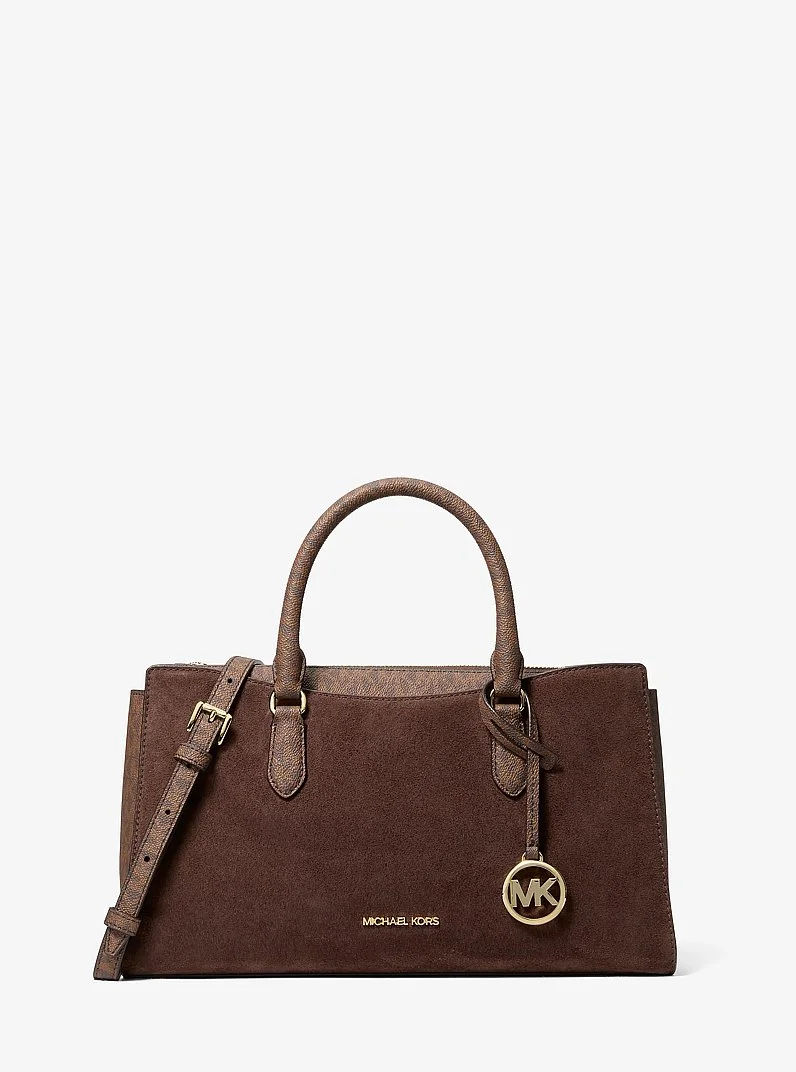 Arden Medium Signature Logo Top-Zip Satchel - 1