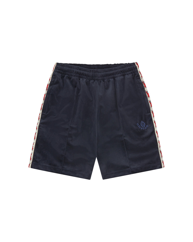 RUNNING DOG TAPED VELOUR TRACK SHORTS 1