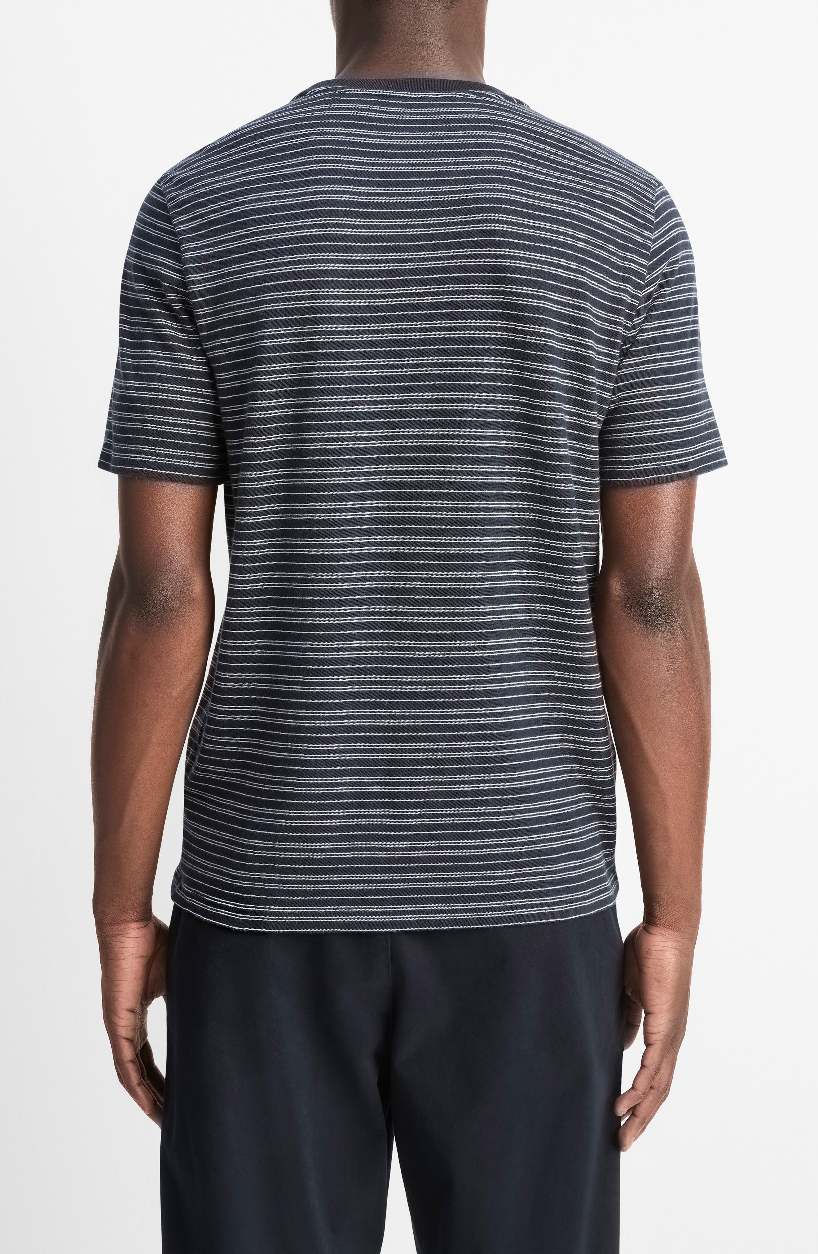 Vince Loose Fit Stripe Crewneck T-Shirt in Coastal/Off White at Nordstrom - 2