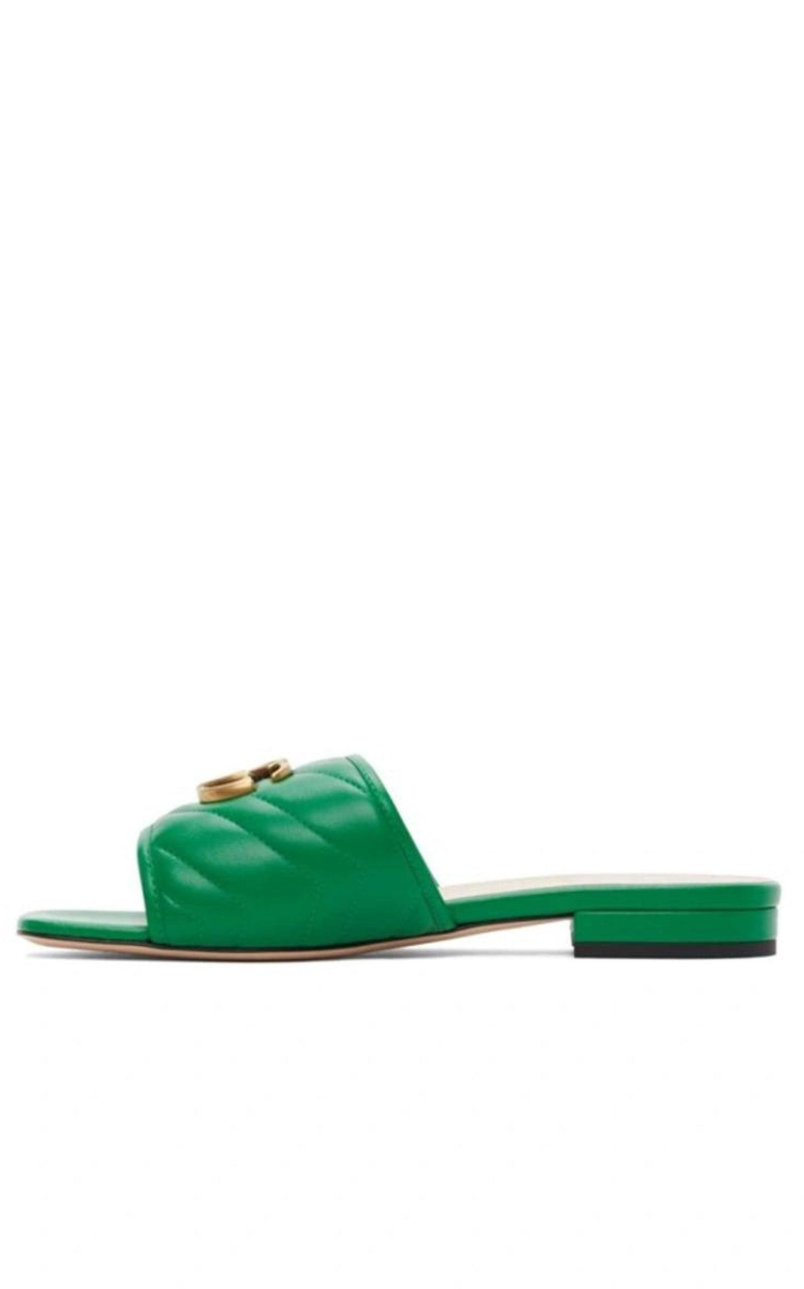 Double G Leather Sandals - 5