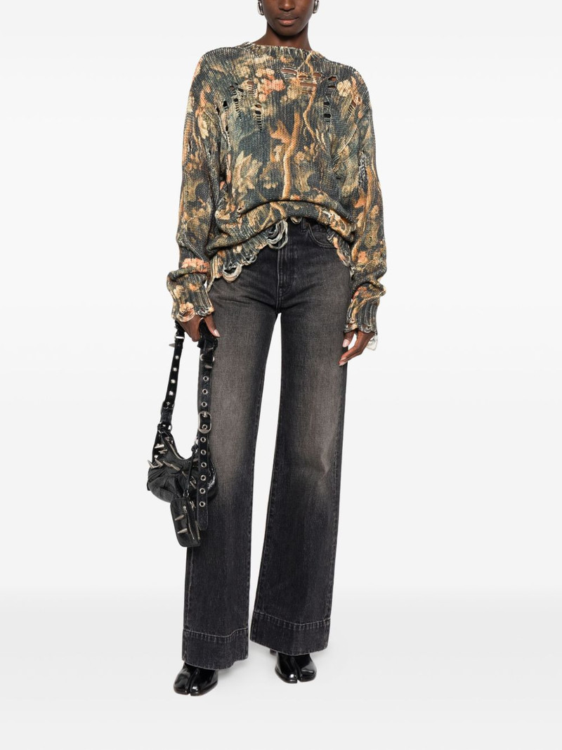 R13 faded-effect jeans outlook