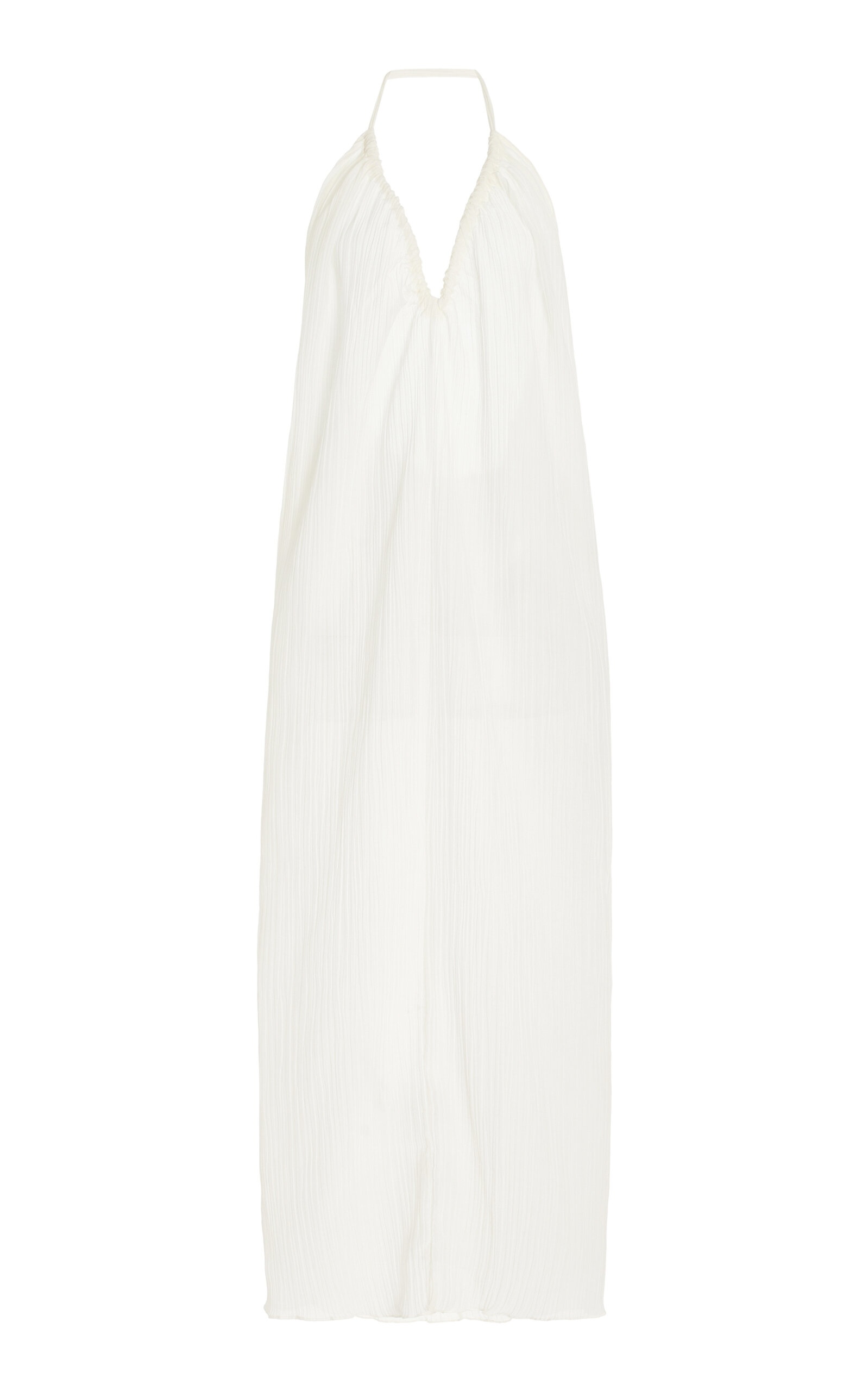 Textured Organic Cotton-Silk Maxi Dress white - 1