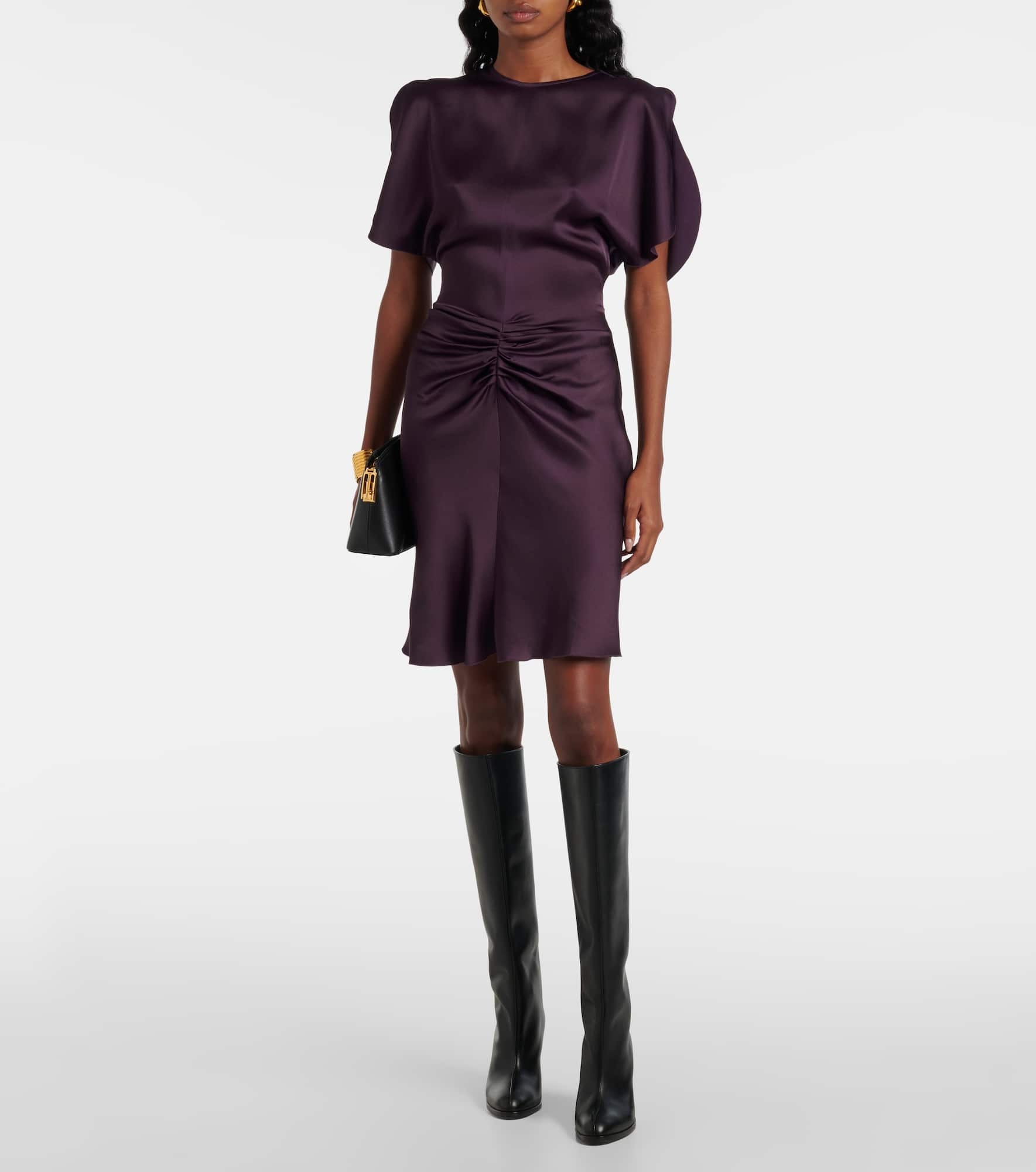Gathered satin minidress - 2