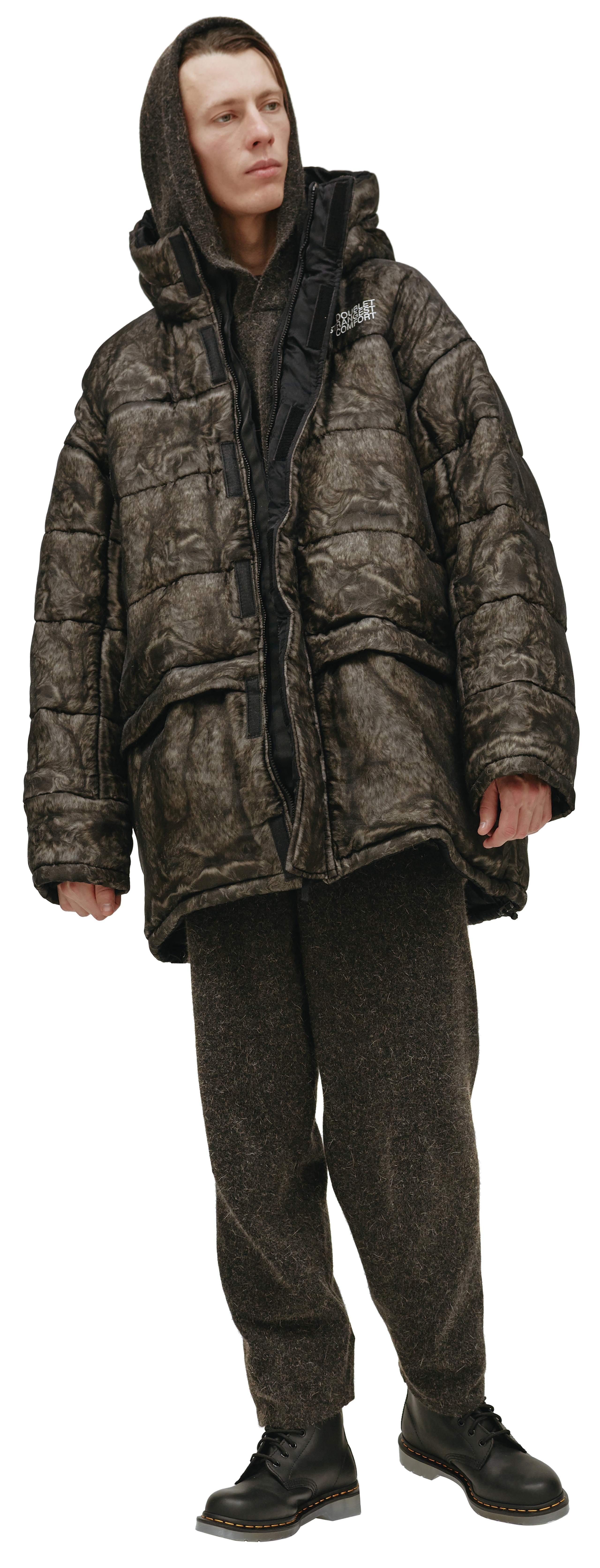 doublet ORGANDIE WRAPPED PUFFER COAT | REVERSIBLE