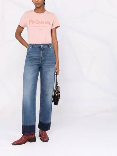 Alexander McQueen two-tone straight-leg jeans outlook