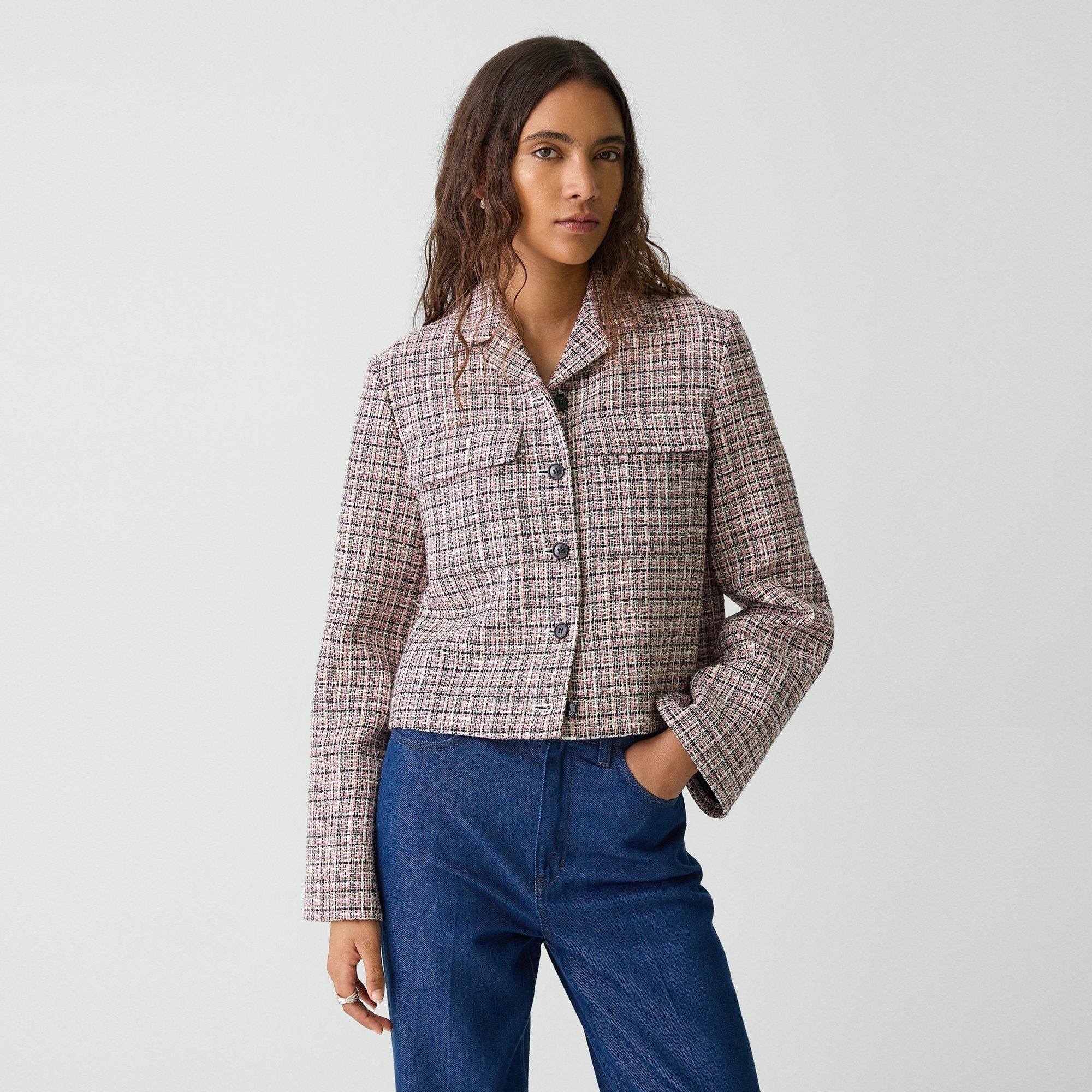 Cropped Tweed Jacket in Cotton-Blend - 2
