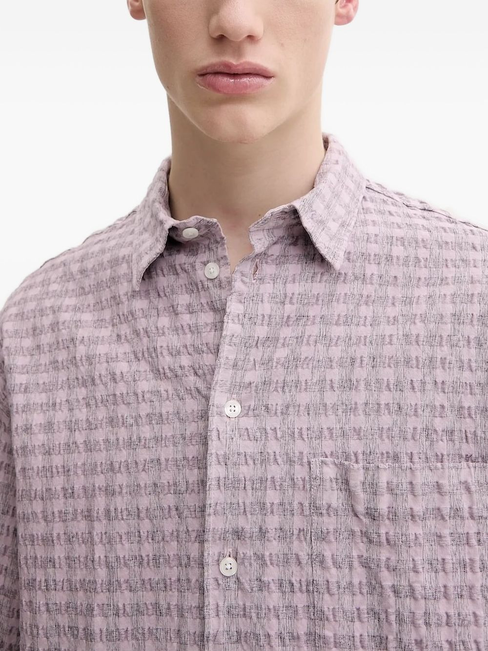 textured gingham shirt - 3