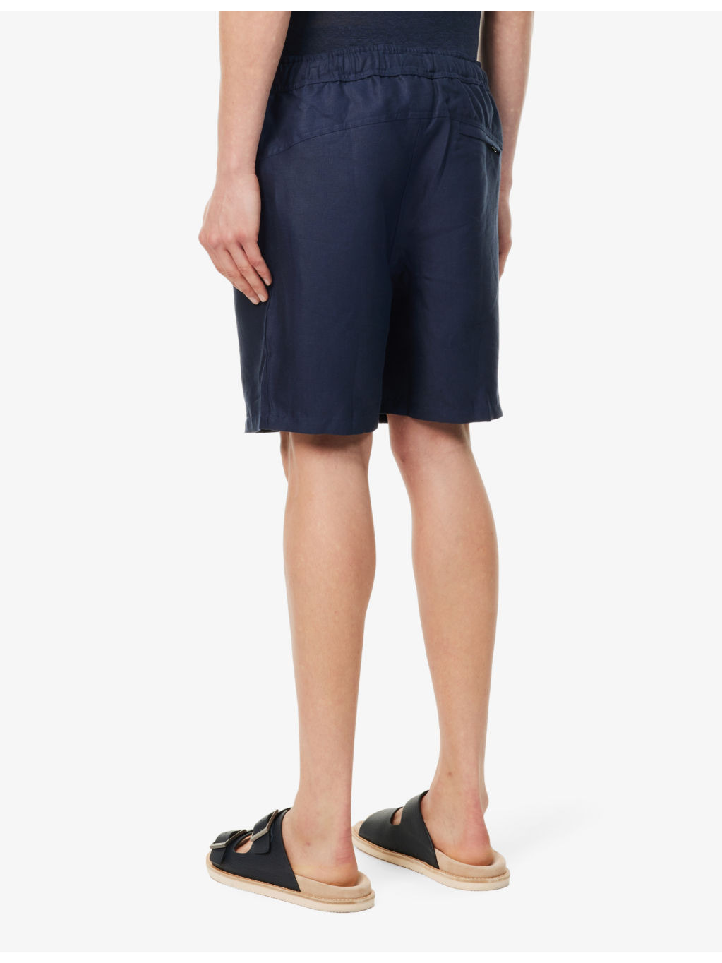 Sydney drawstring-waist linen shorts - 4