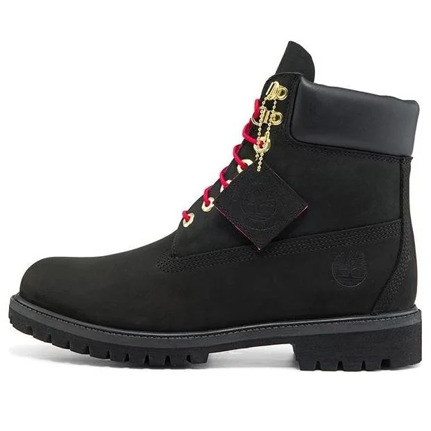 Timberland 6 Inch Waterproof Premium Boots 'Black Red' A2GHY001 - 1