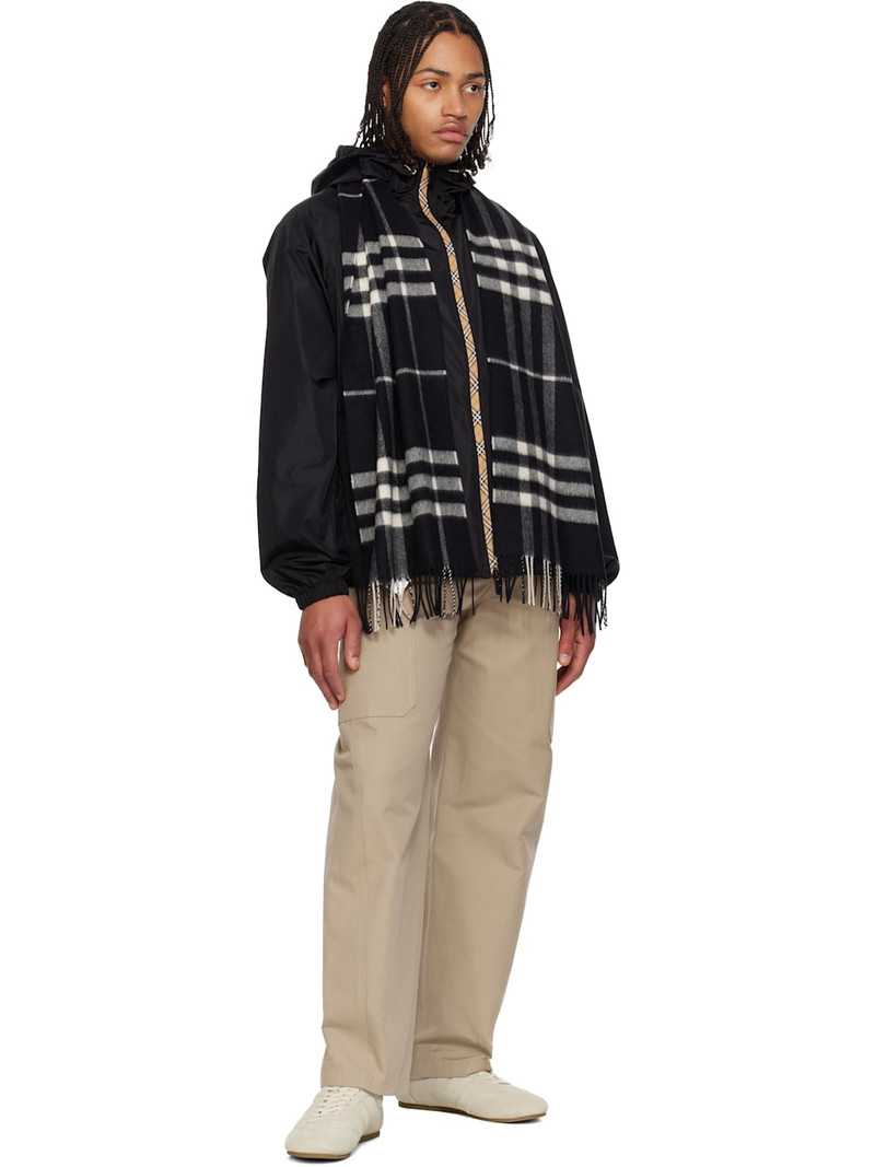 Burberry Black Check Cashmere Scarf outlook