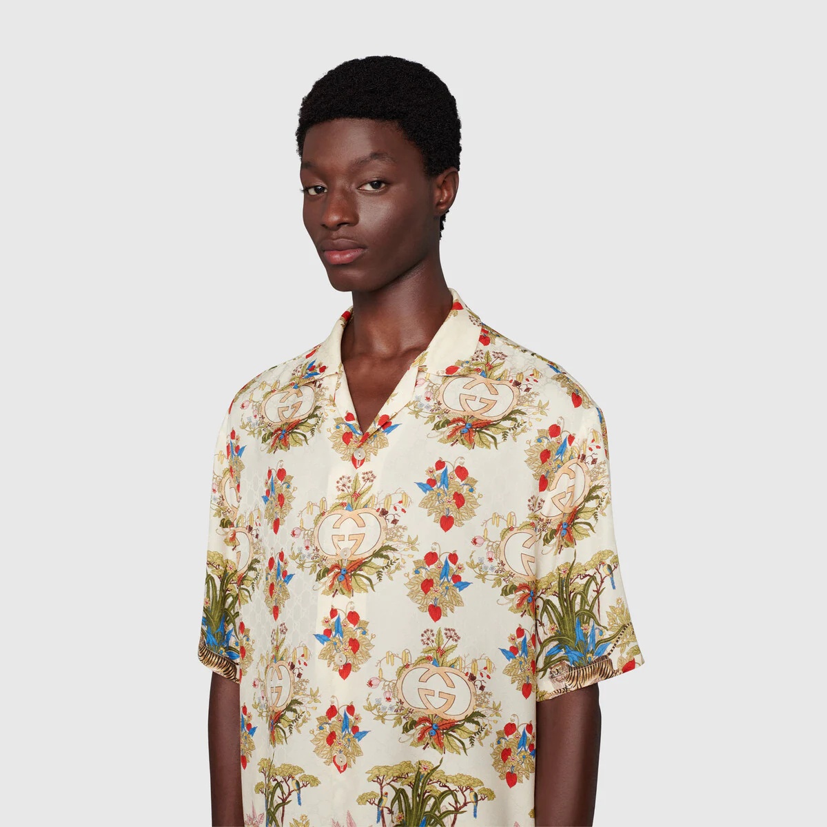 Gucci 100 floral print bowling shirt - 5