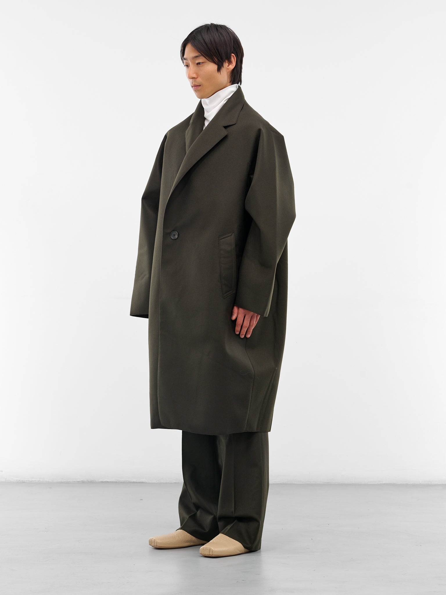 Olive Wool Oversized Coat - 2