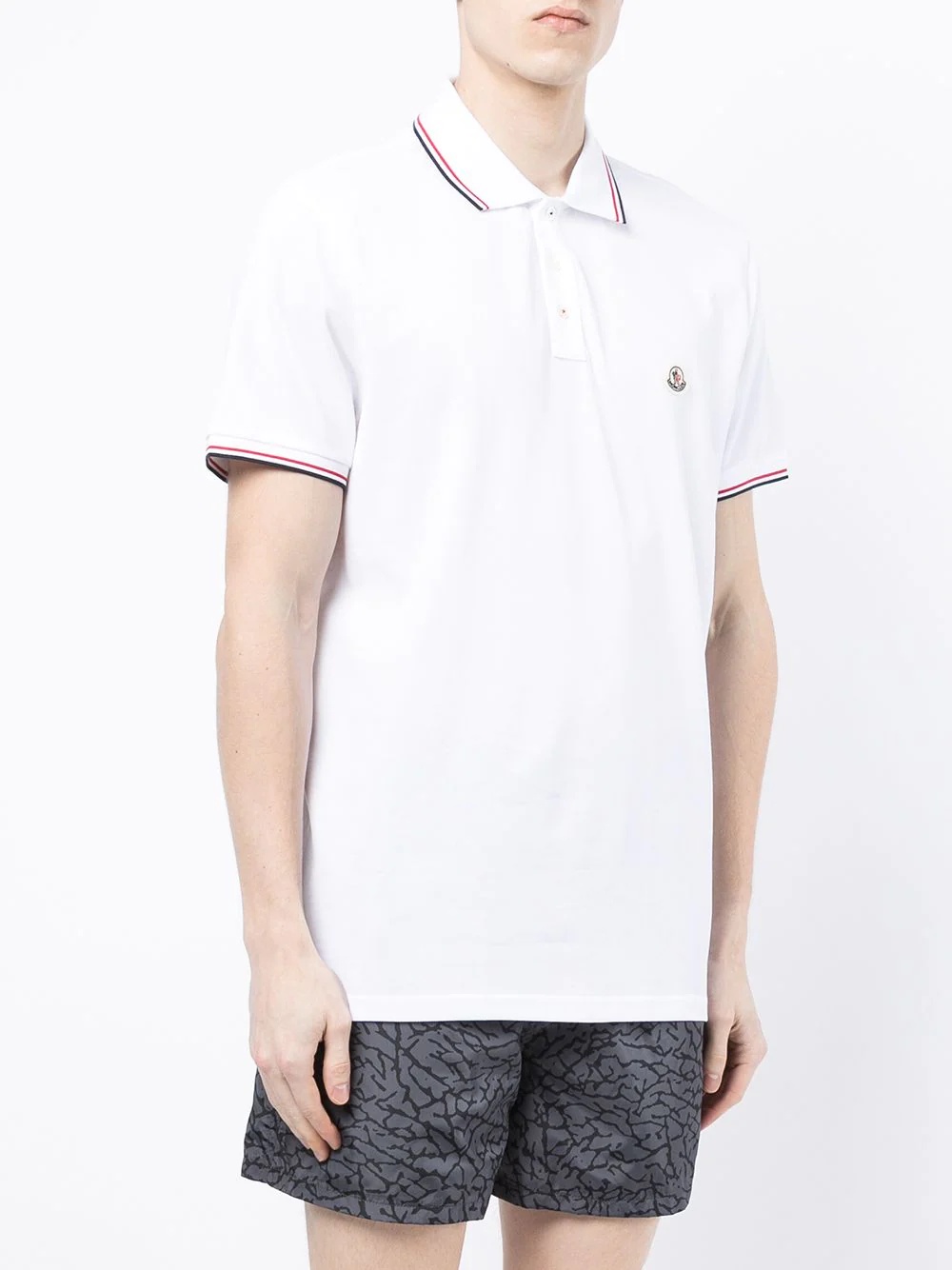 chest logo-patch polo shirt - 3