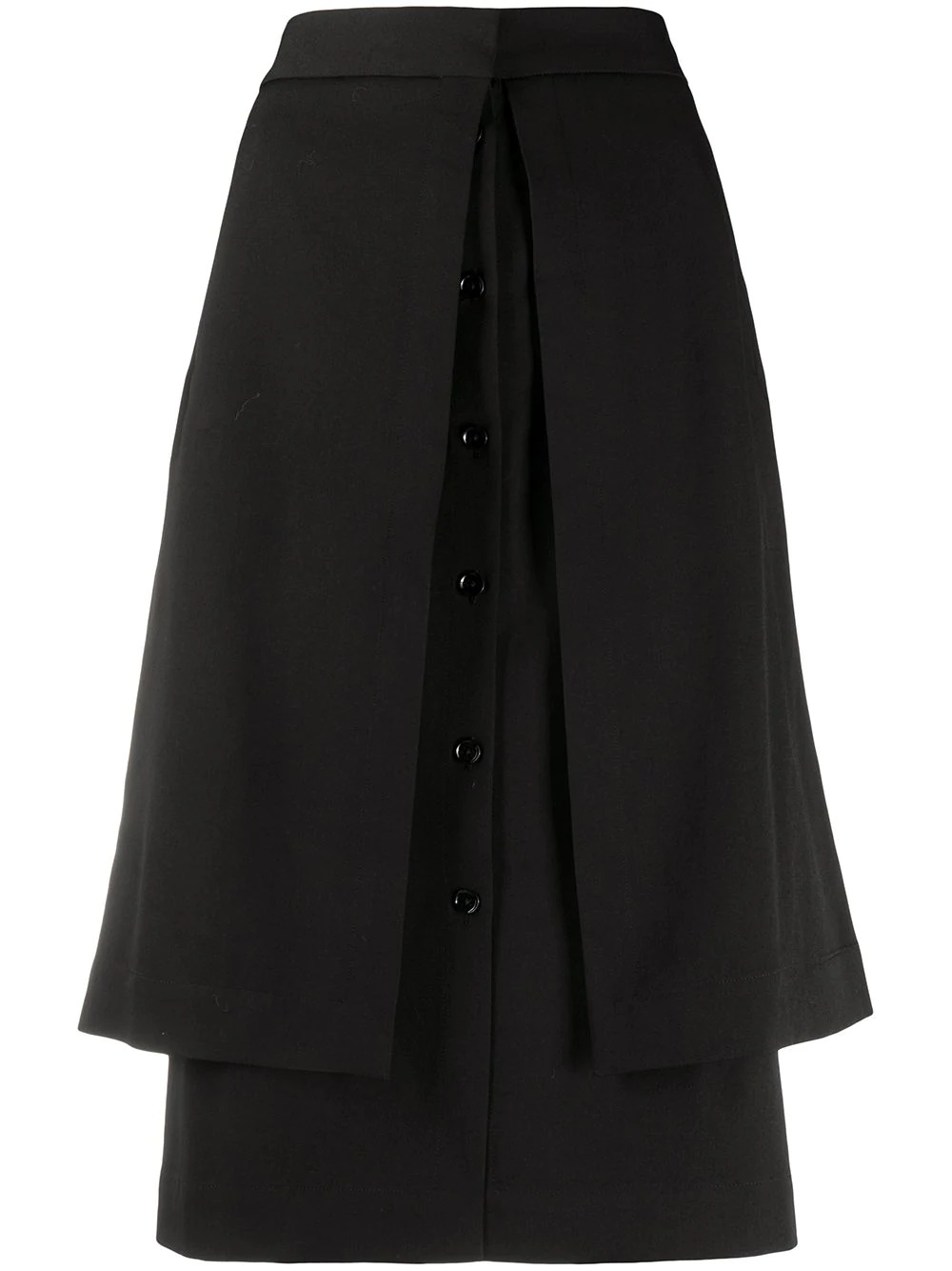 layered straight skirt - 1