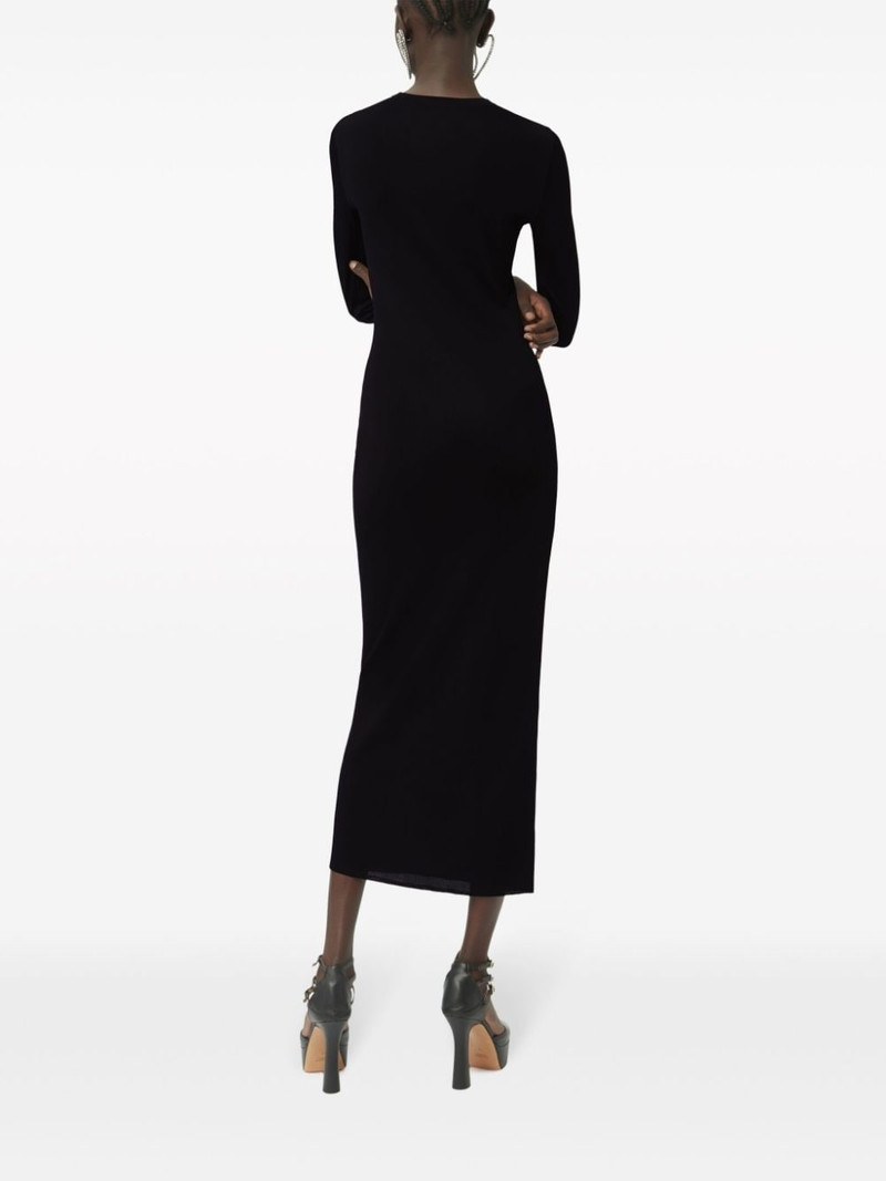 textured semi-sheer midi dress 3
