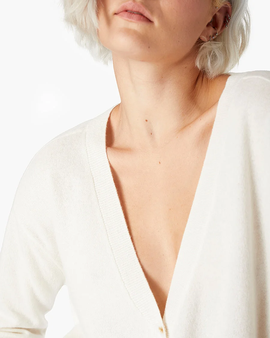 Cashmere V Neck Cardigan - 1