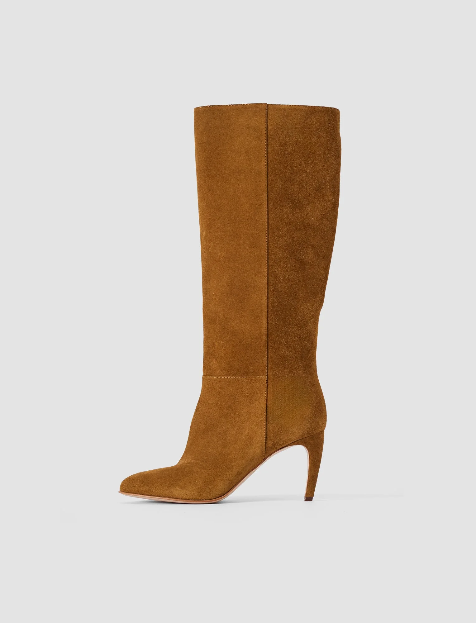 Jolie Suede Knee High Heeled Boots - 1