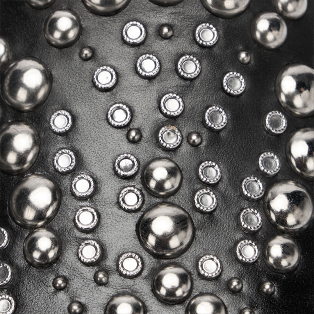 Leather Loafers With Studs And Rhinestones - 4
