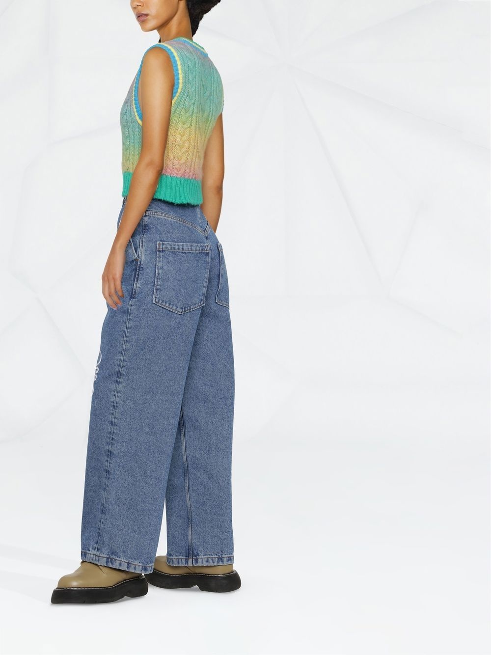 Anagram wide-leg jeans - 3