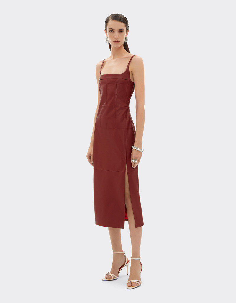 Midi dress in deer-effect nappa leather 3