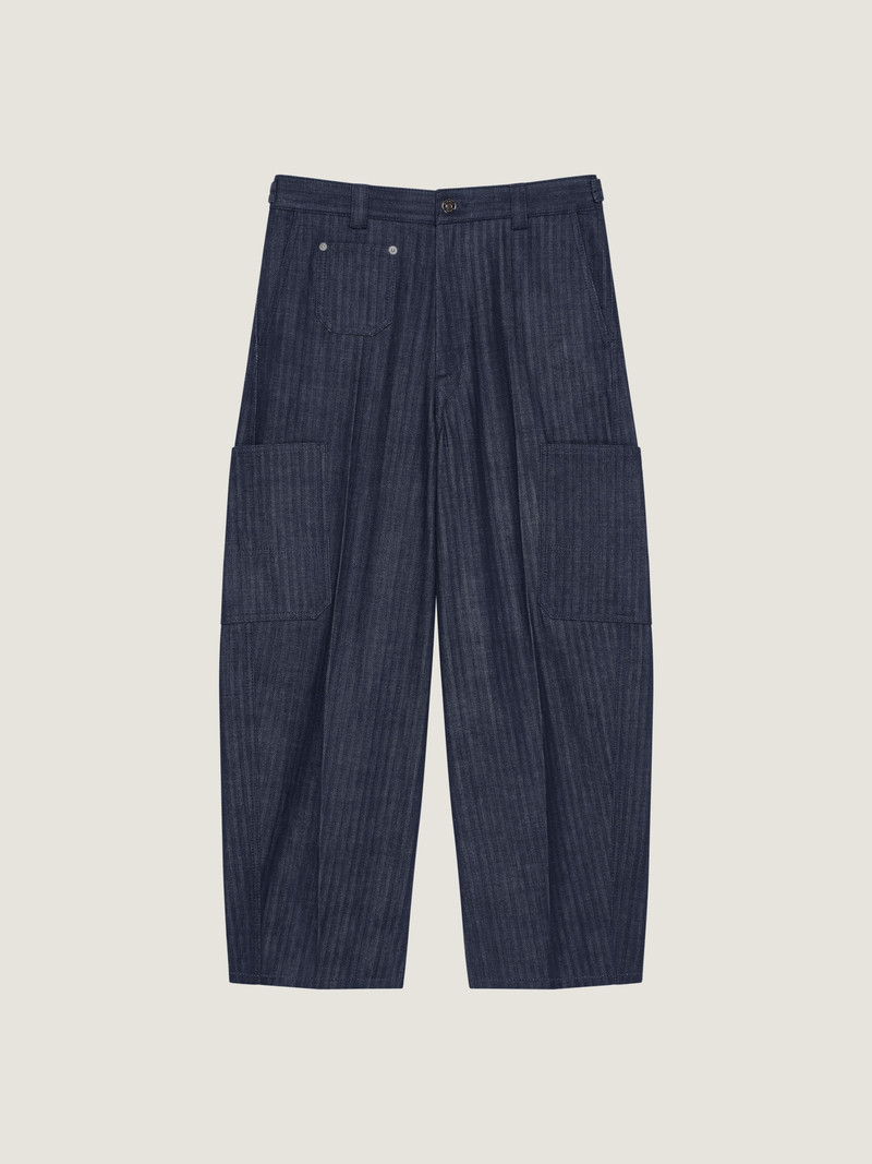 CARGO TROUSERS IN HERRINGBONE DENIM 1