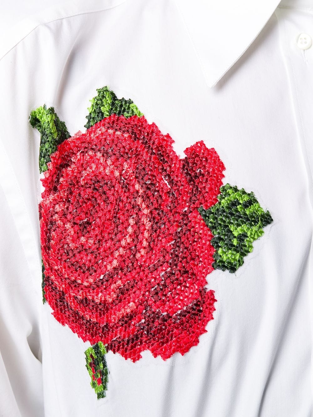 rose-embroidered long-sleeve shirt - 5