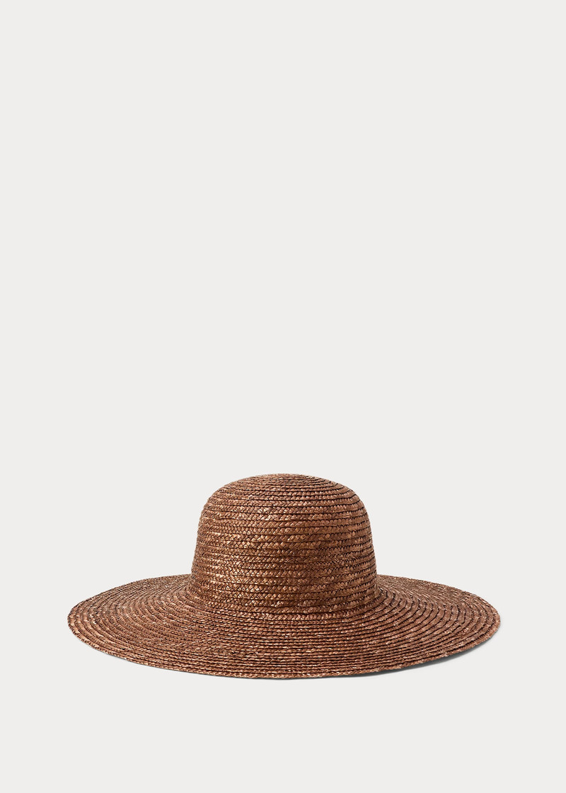 Logo Wide-Brim Straw Sun Hat 1