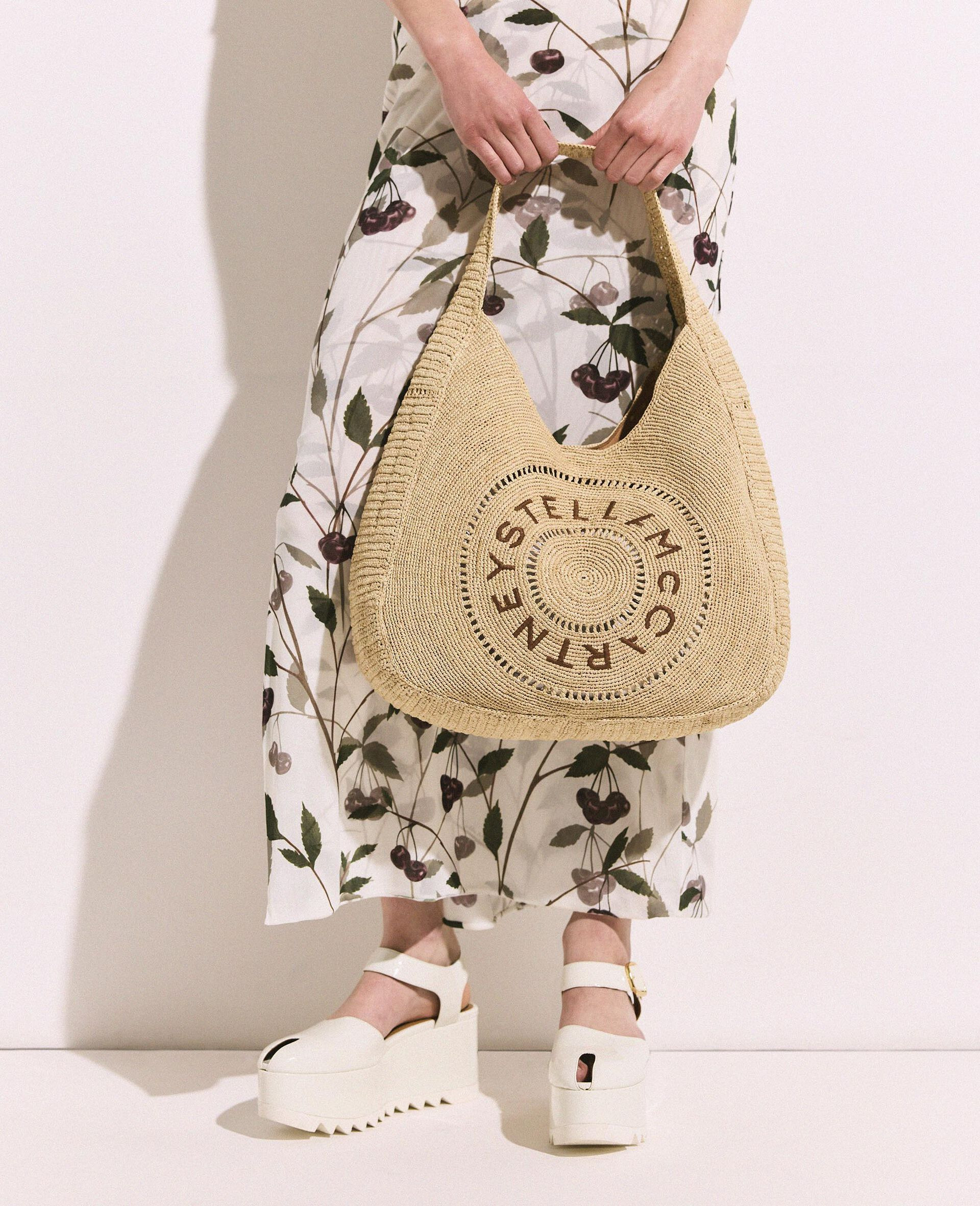 Logo Raffia Slouchy Large Tote Bag - 2