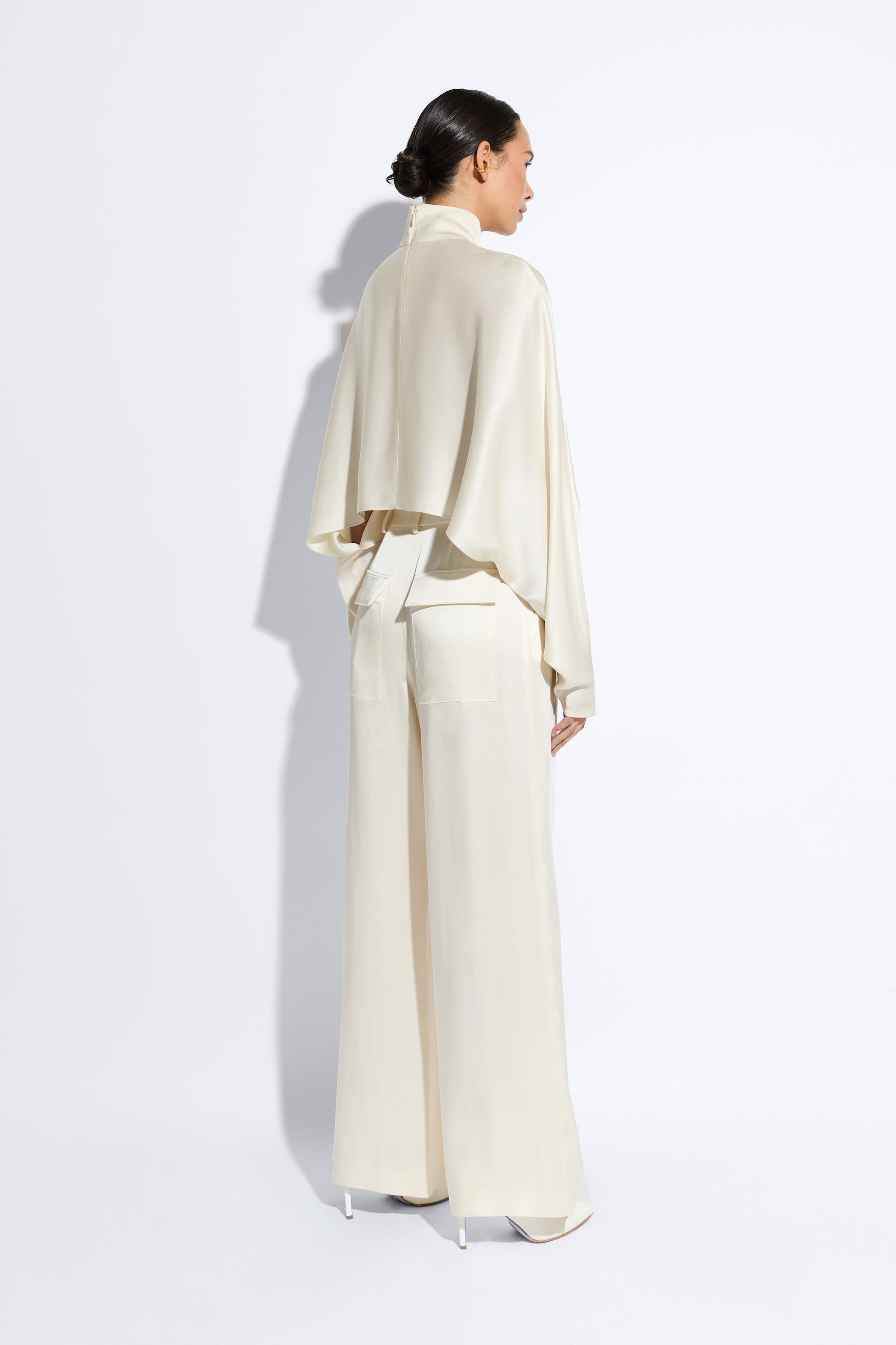 Satin Relaxed Pleated Pant - 3
