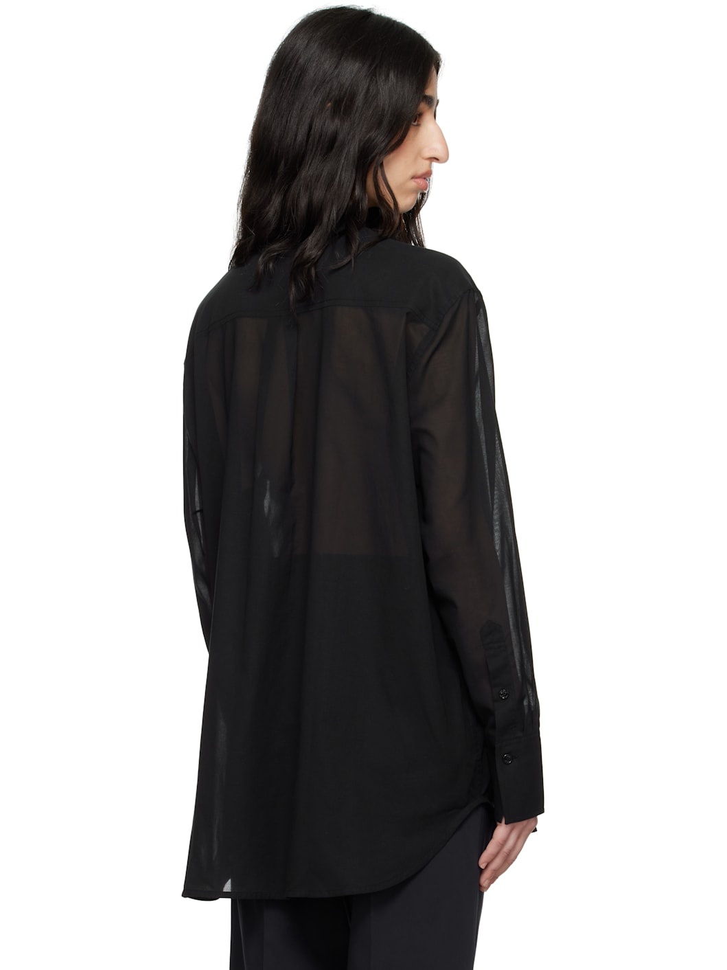 Black Stand-Collar Shirt - 3