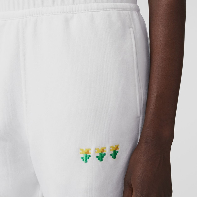 Embroidered Floral Cotton Jogging Pants 3