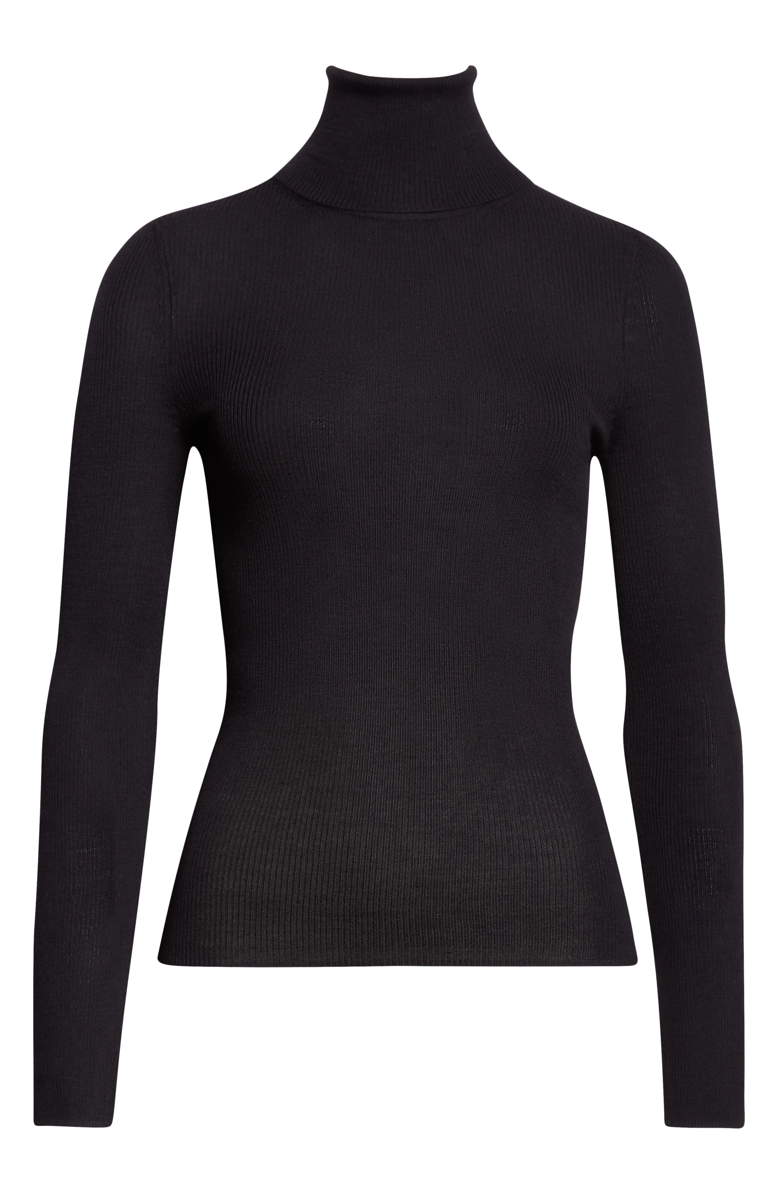 TWP Wool Rib Turtleneck Top in Black at Nordstrom - 1