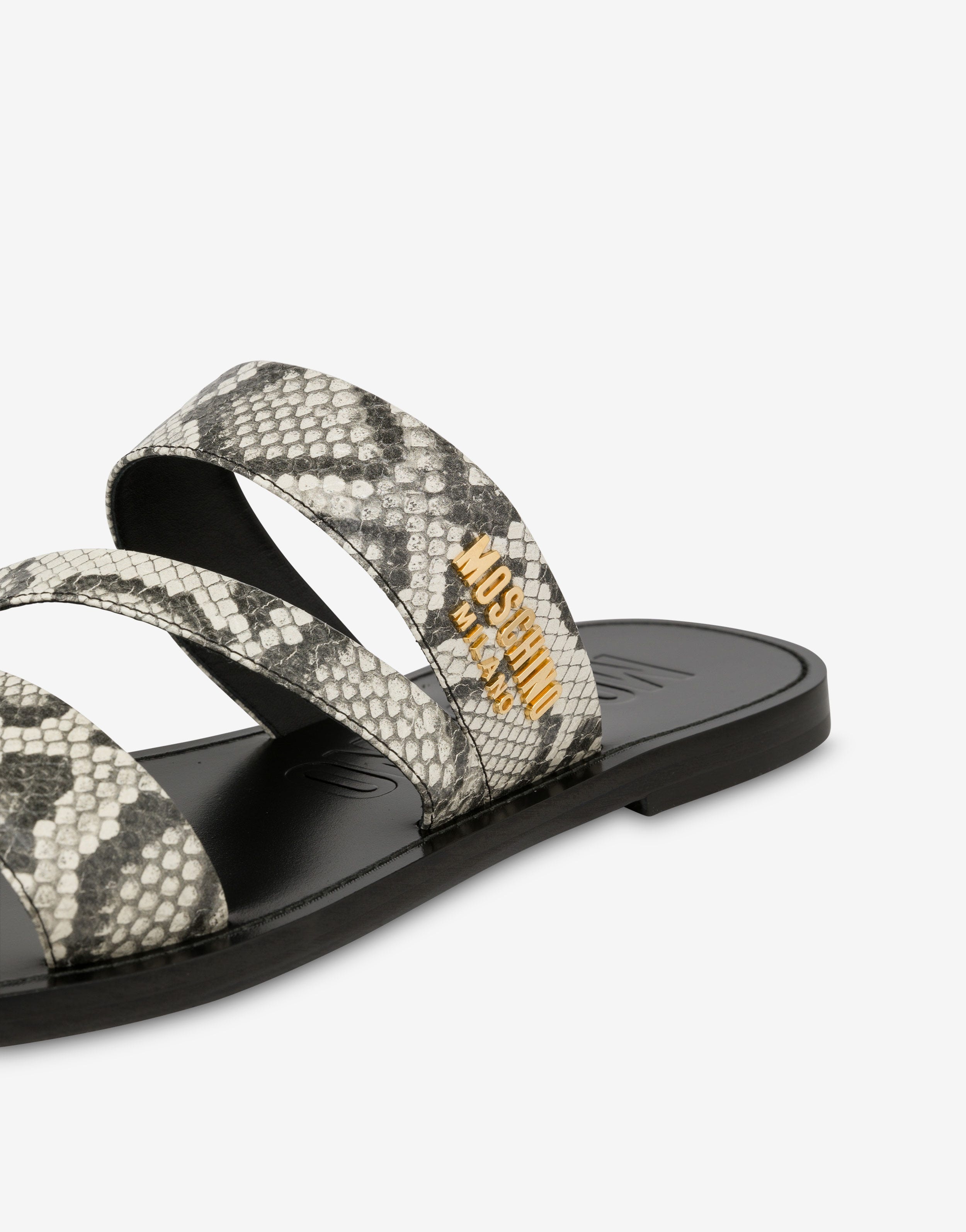 PYTHON-PRINT FLAT SANDALS - 4