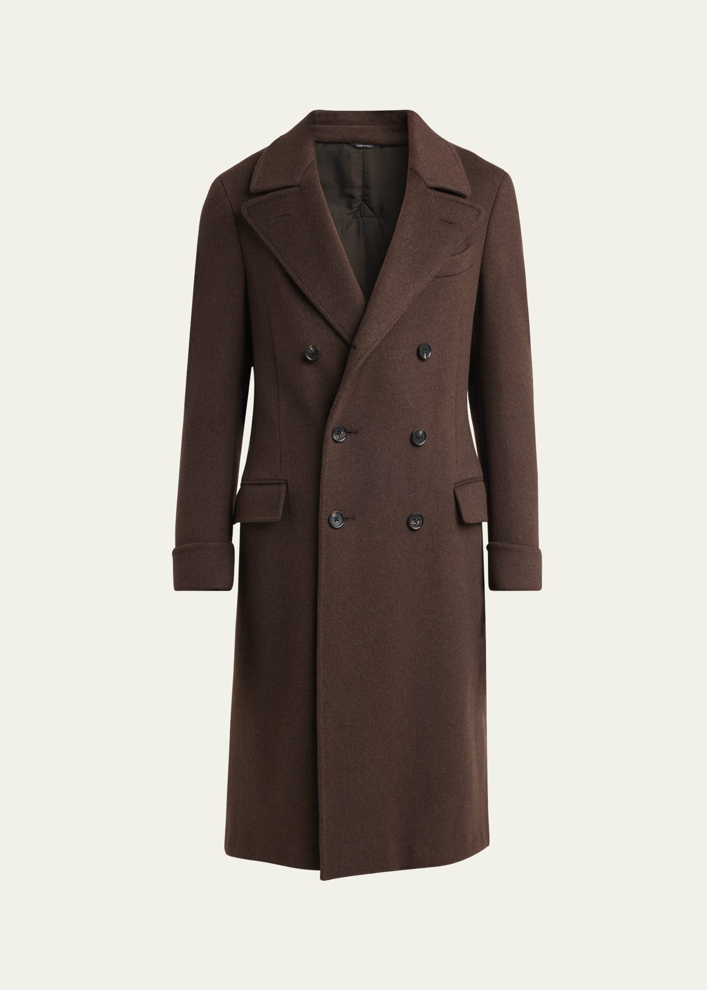 Men's Double-Breasted Cashmere Coat - 1