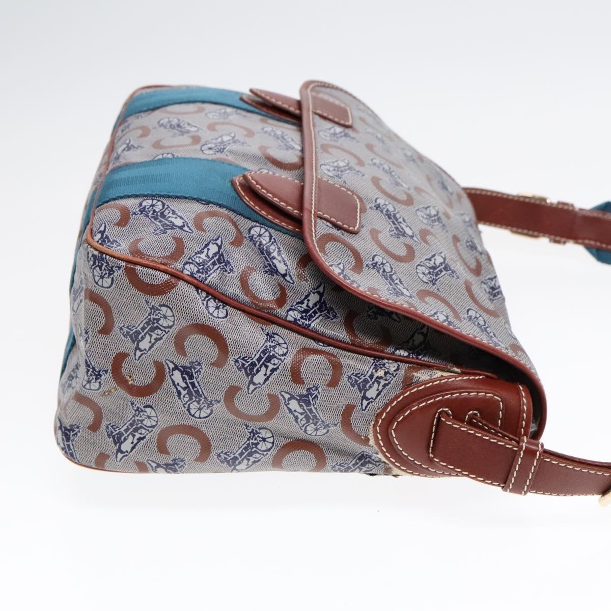 CELINE C Sulky Shoulder Bag Pvc Gray Brown Gold - 3
