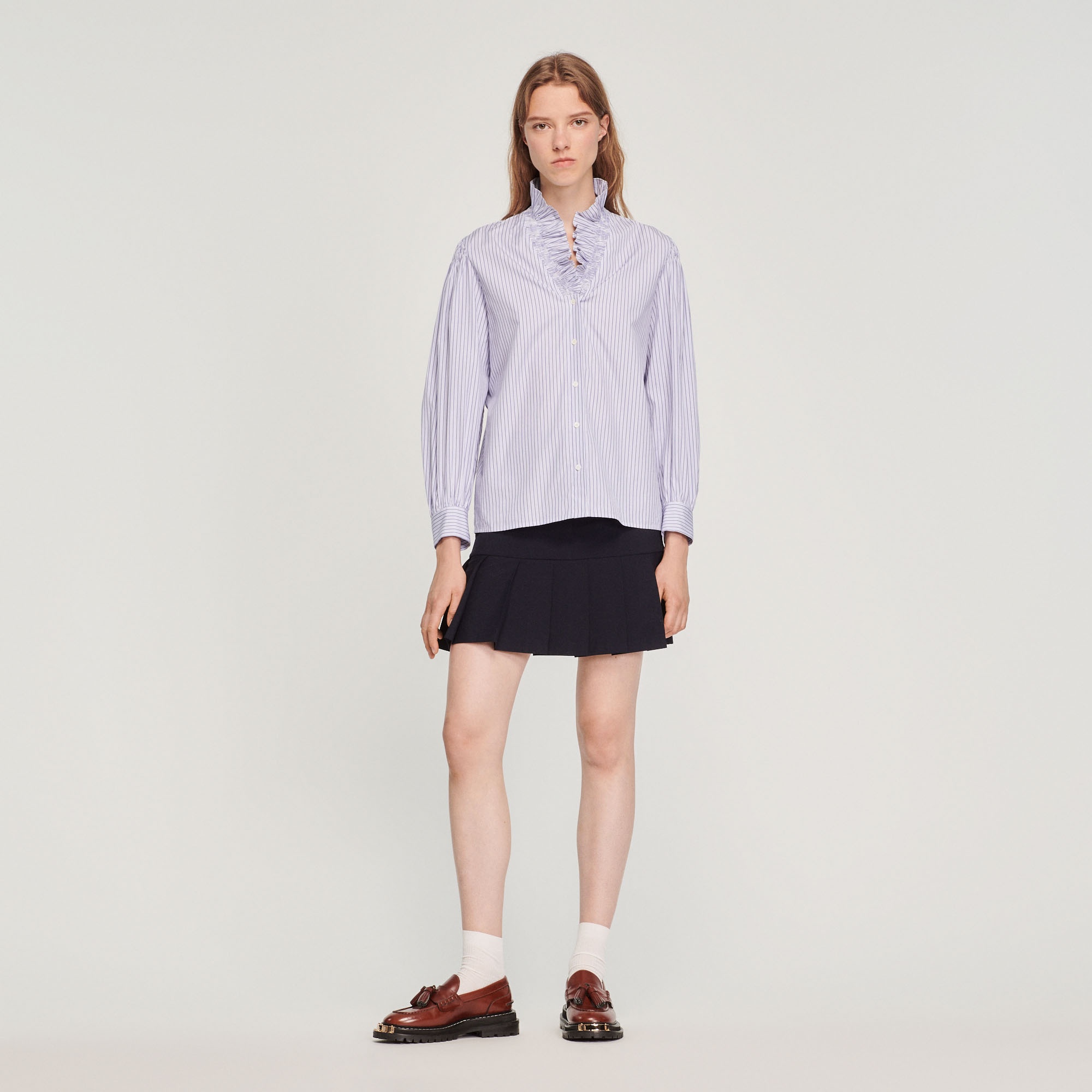 Striped shirt with a fancy collar - 3