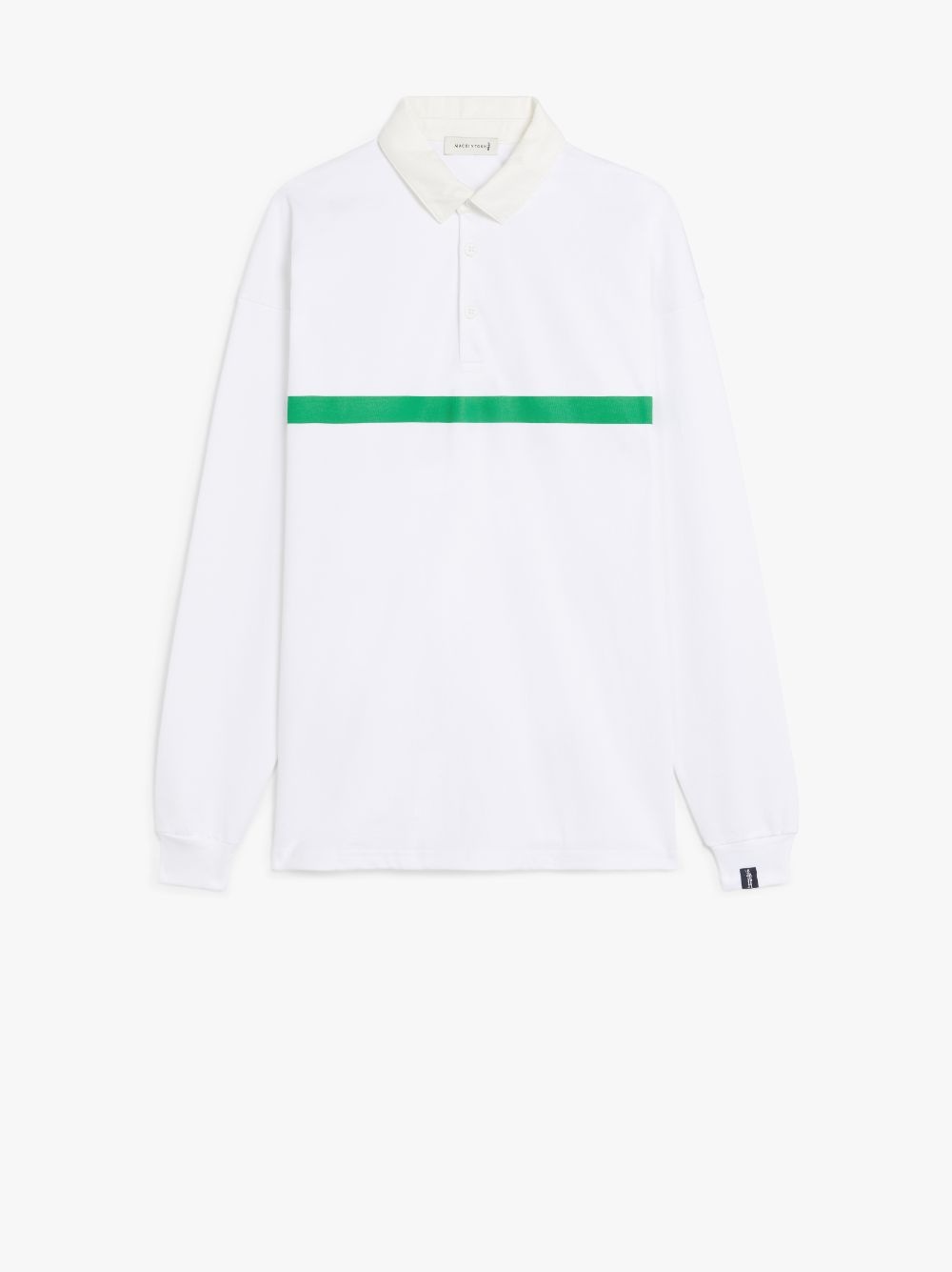 WHITE X GREEN COTTON RUGBY SHIRT | GJM-210 - 1