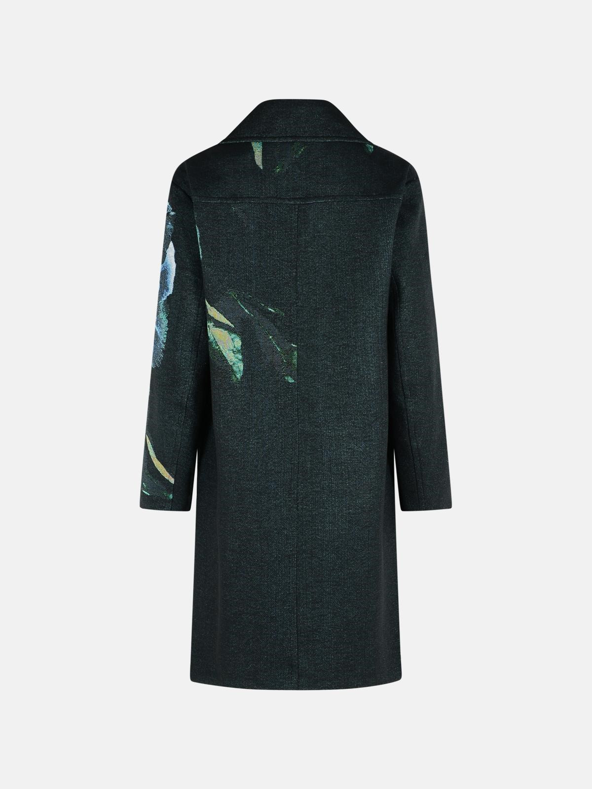 BLUE COTTON BLEND COAT - 3