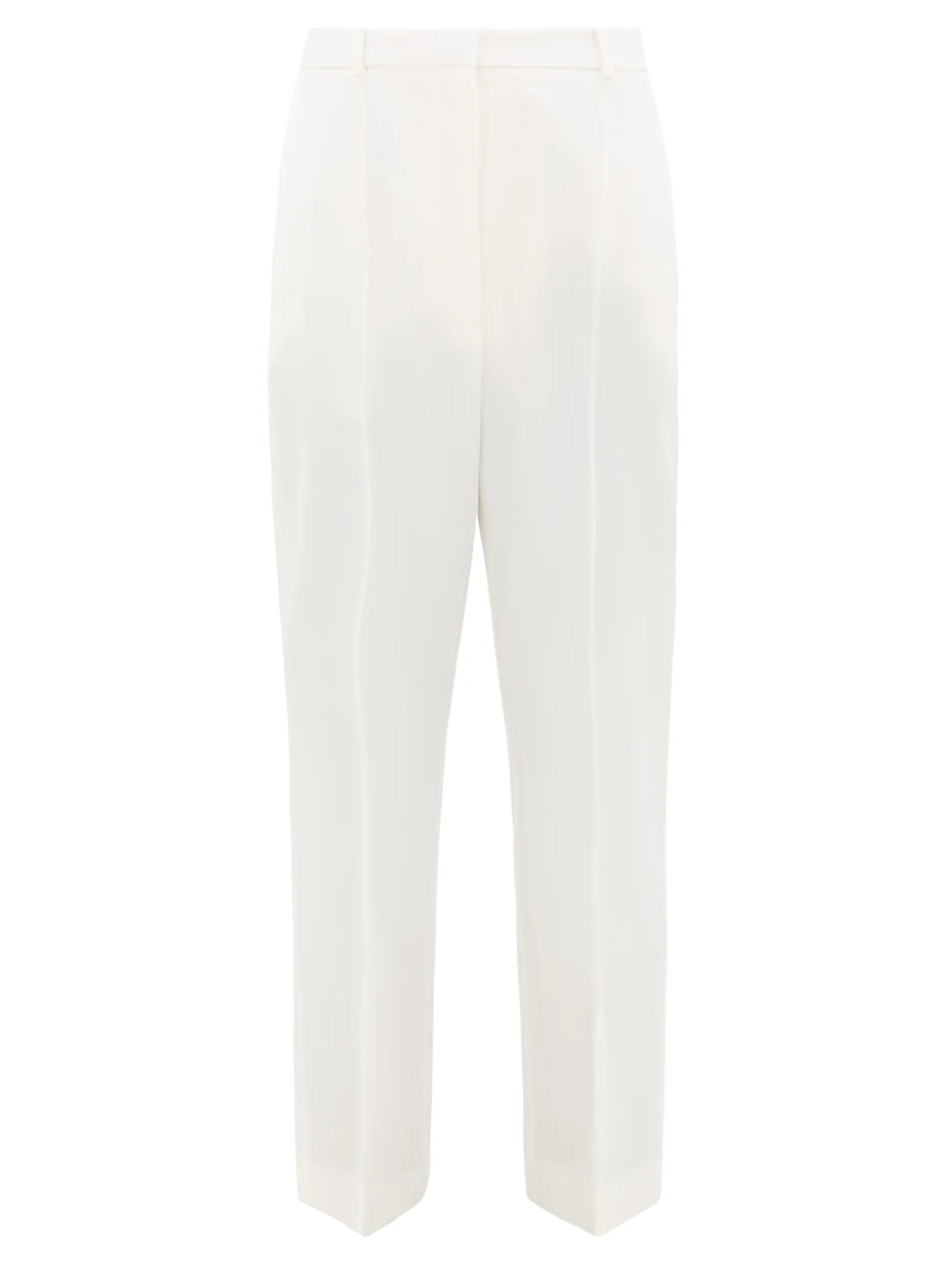 High-rise wool grain de poudre cigarette trousers - 1