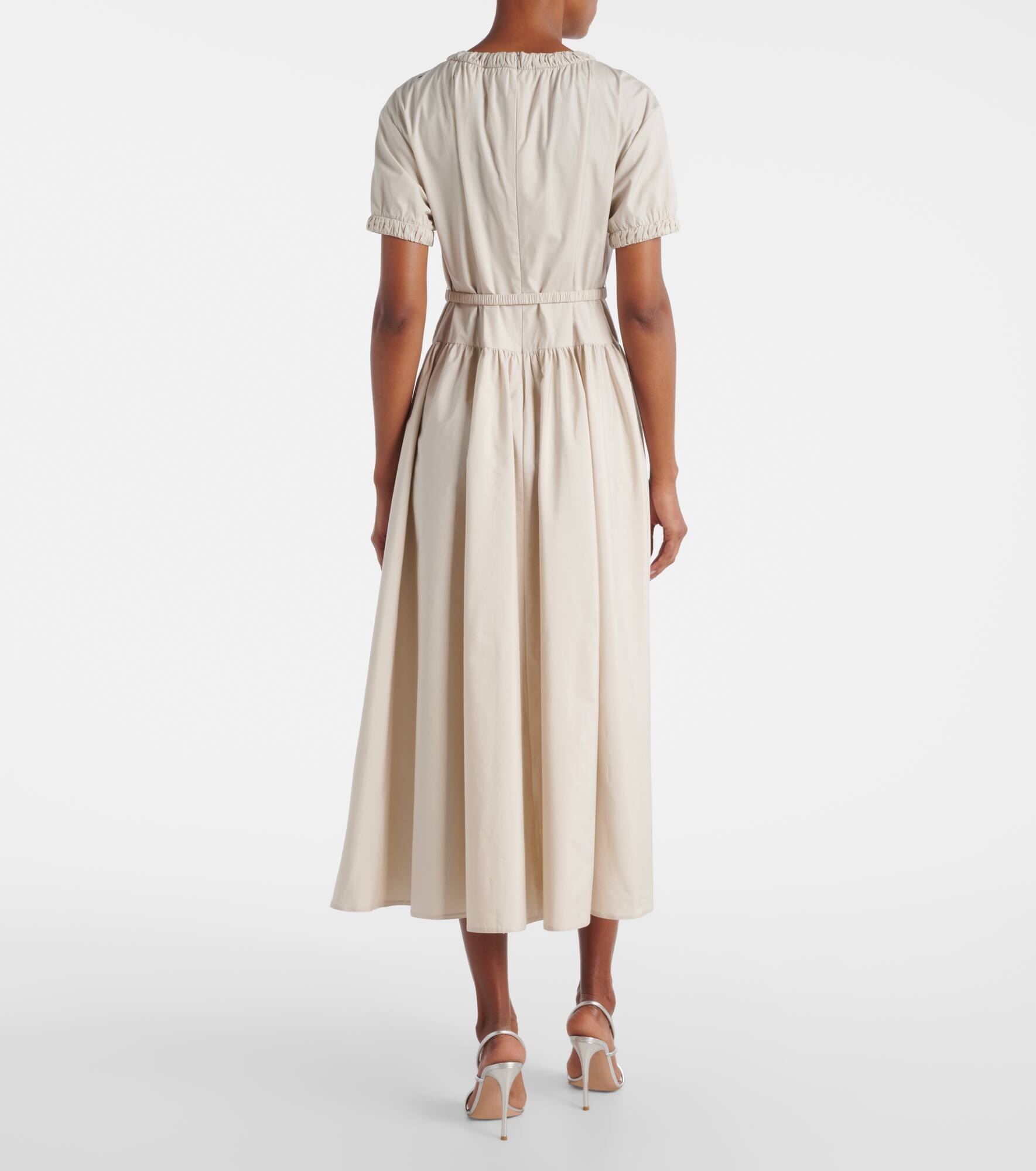 Terry cotton poplin midi dress - 3